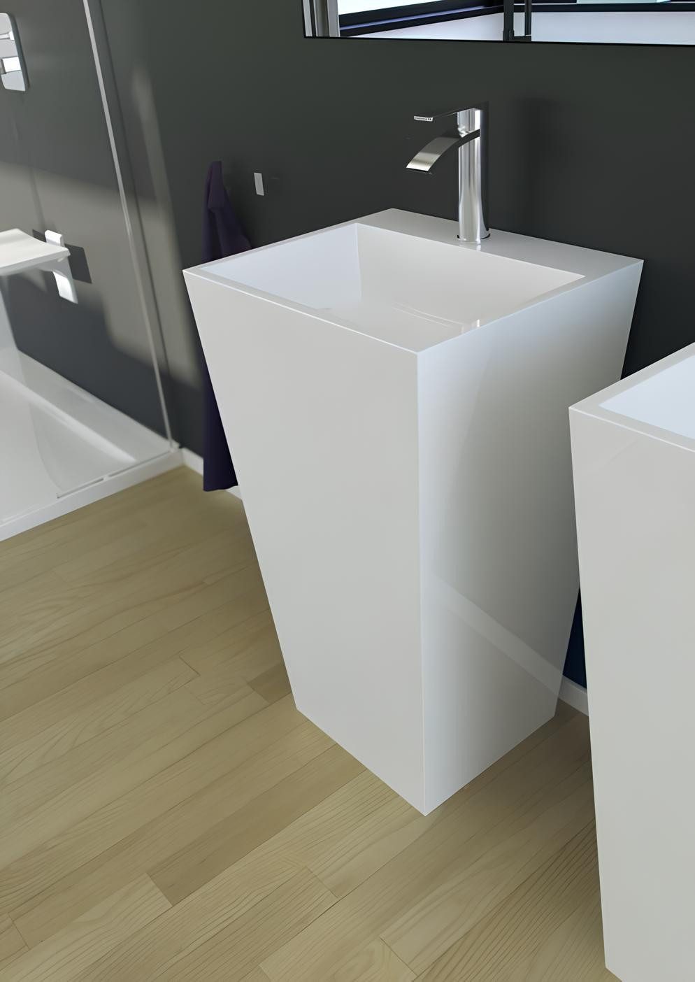 Thumbnail - JVmoebel Waschbecken Modernes Becken Acryl Stand Bad Freistehender Waschtisch Badezimmer, Made in Europa