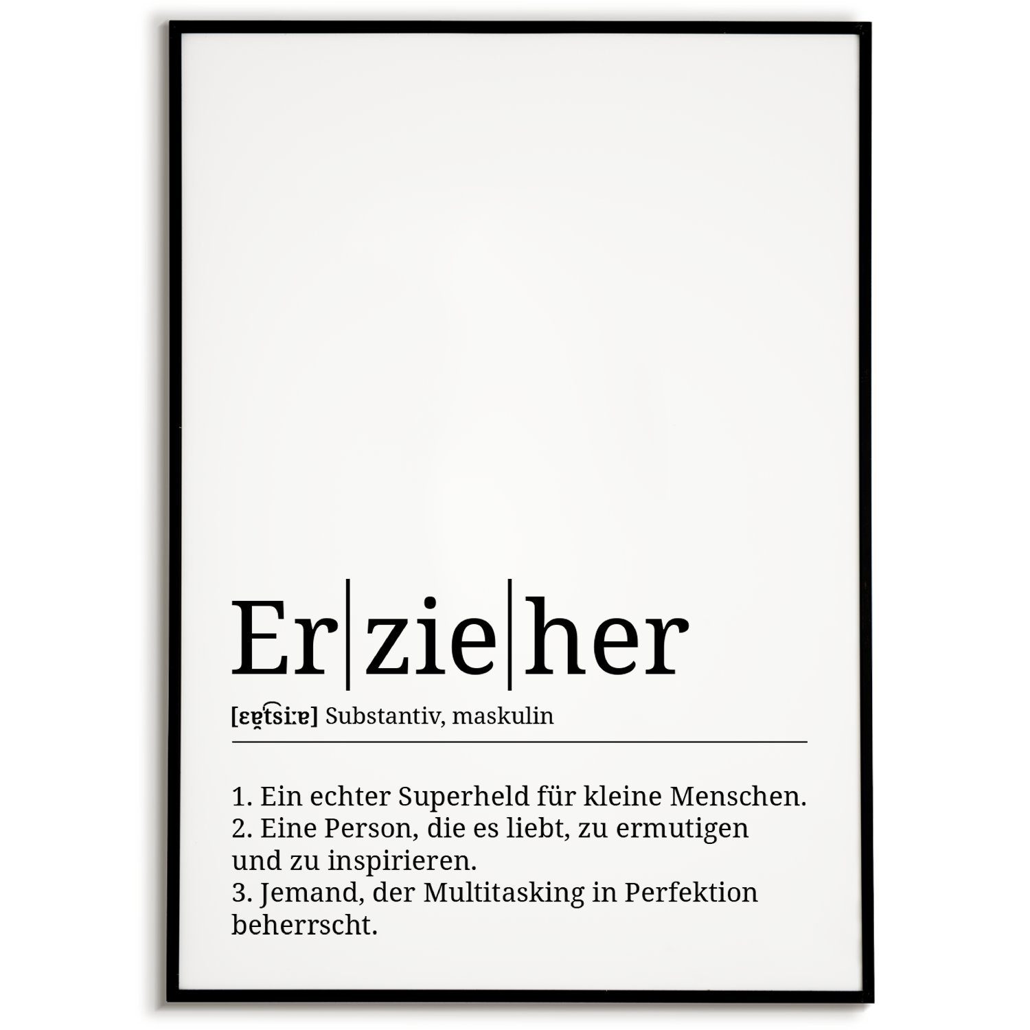 Poster Erzieher Definition Wandbild Pädagoge Kindergärtner Geschenk