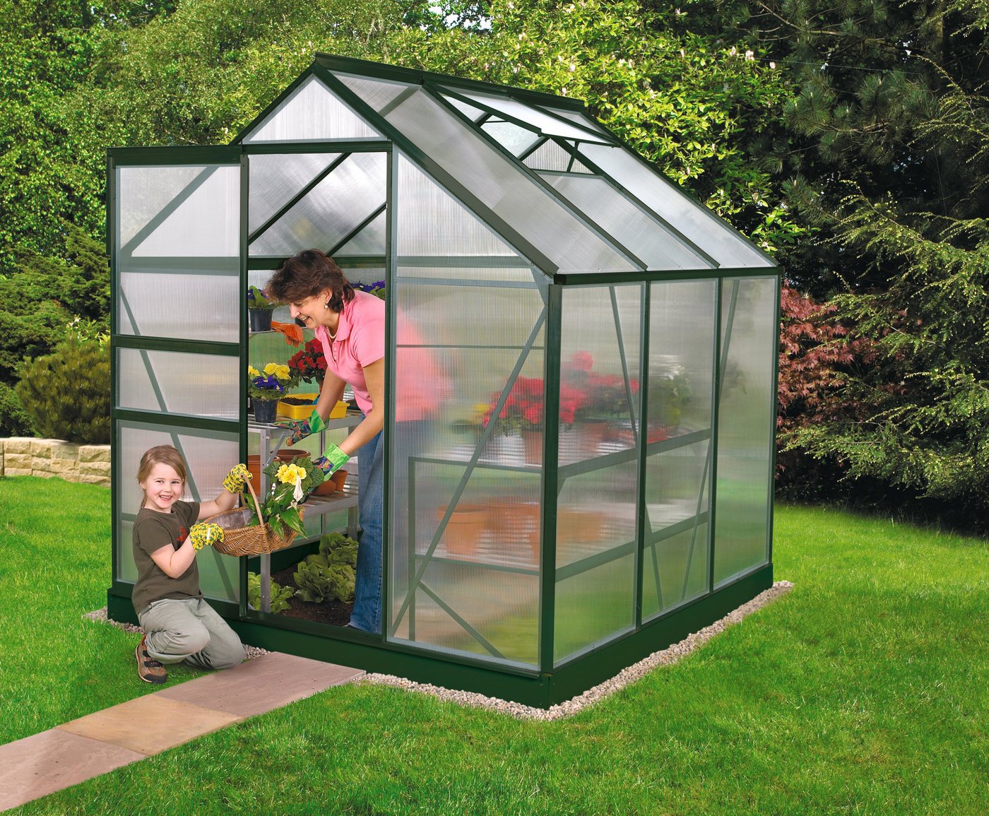 Vitavia Gewächshaus Venus 3800, BxTxH: 192 x 192 x 197 cm, 6 mm Wandstärke, Set, mit Fundamentrahmen grün Vitavia Gewächshaus Venus 3800, BxTxH: 192 x 192 x 197 cm, 6 mm Wandstärke, Set, mit Fundamentrahmen grün