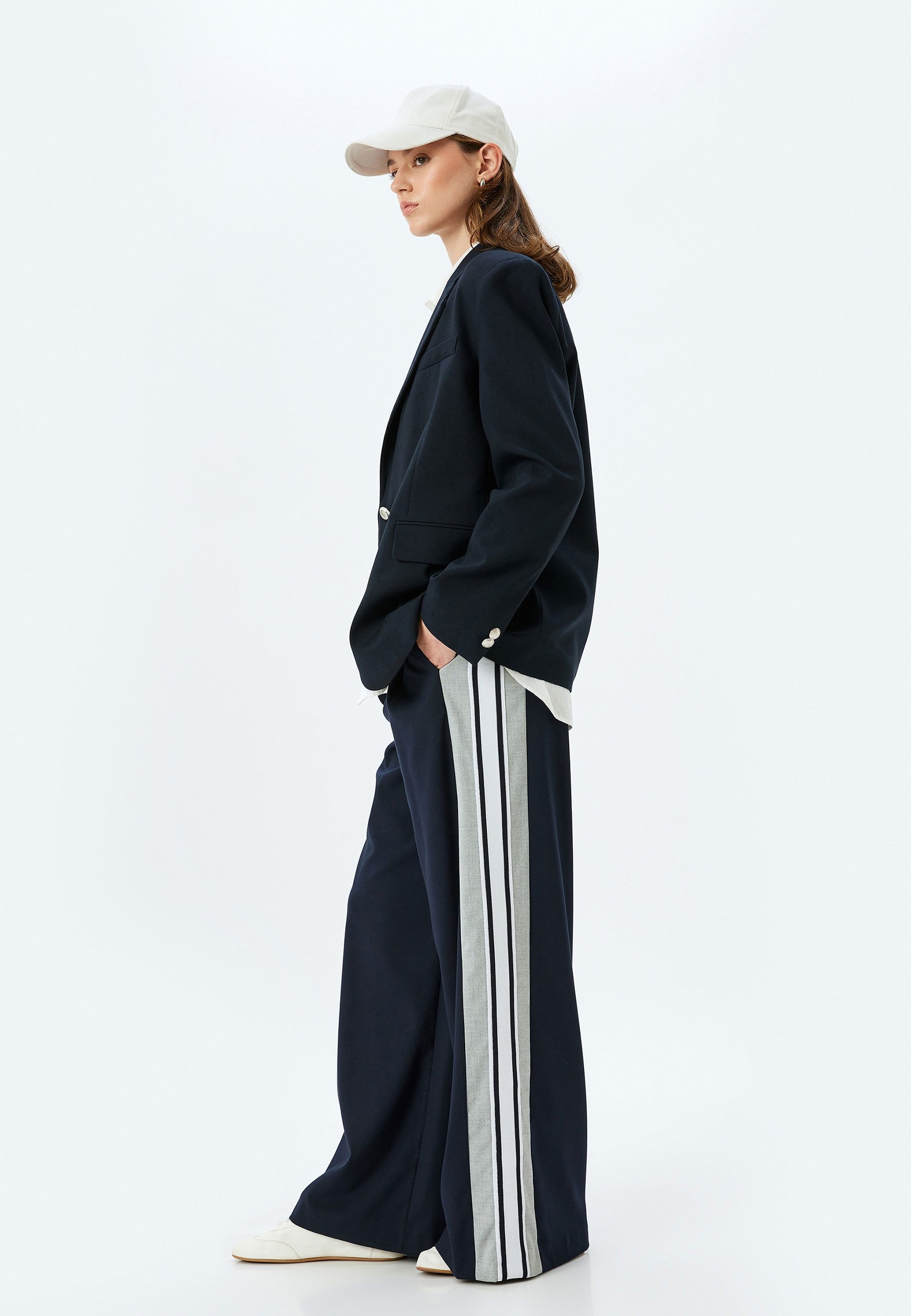 Koton Anzughose Normale Leibhöhe Wide Leg Anzughose günstig online kaufen