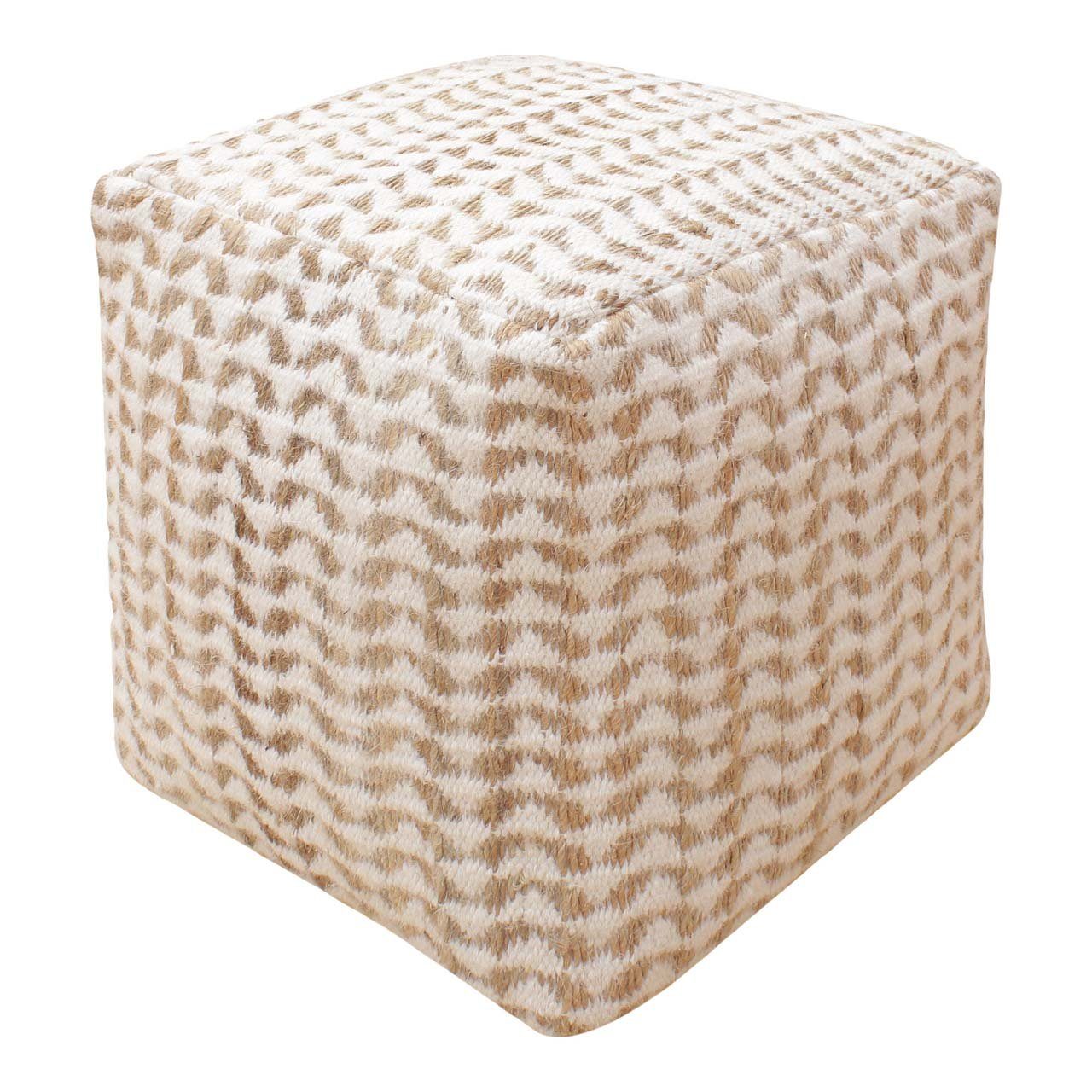 ebuy24 Pouf Vapi Pouf handgewebt 40x40cm natur, offwhite.