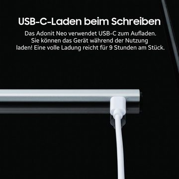 Adonit Eingabestift Neo - iPad Stylus [Extra lange Akkulaufzeit, Palm Rejection, Austauschbare dünne Spitze]