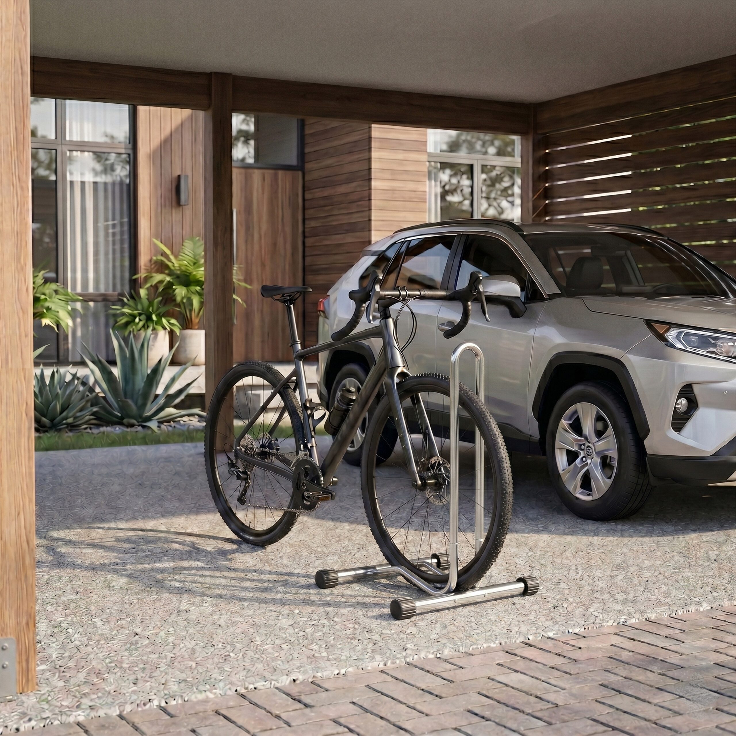 relaxdays Fahrradständer bis 29 Zoll, silber