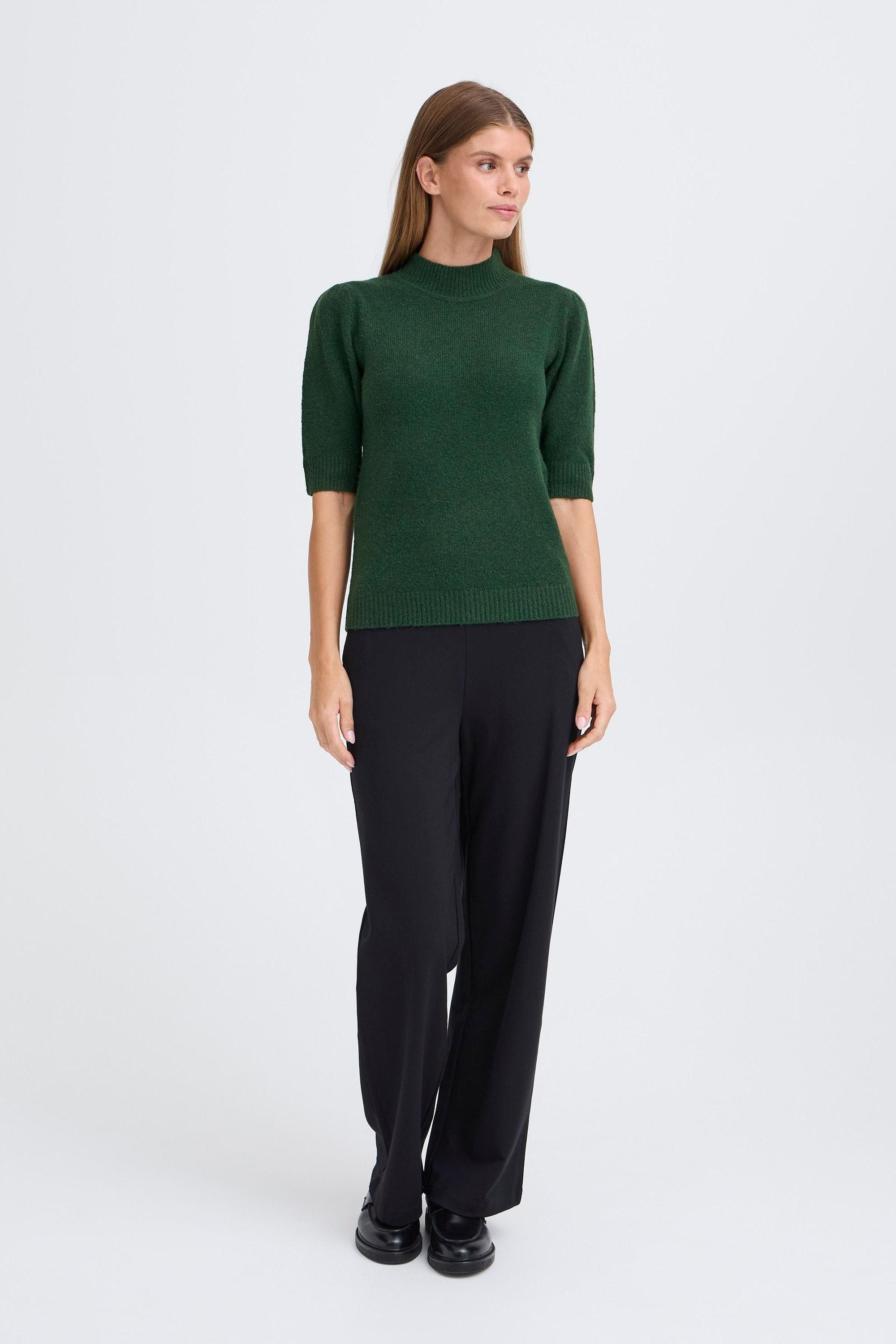 OXMO Strickpullover OXSif Modischer Kurzarm-Pullover