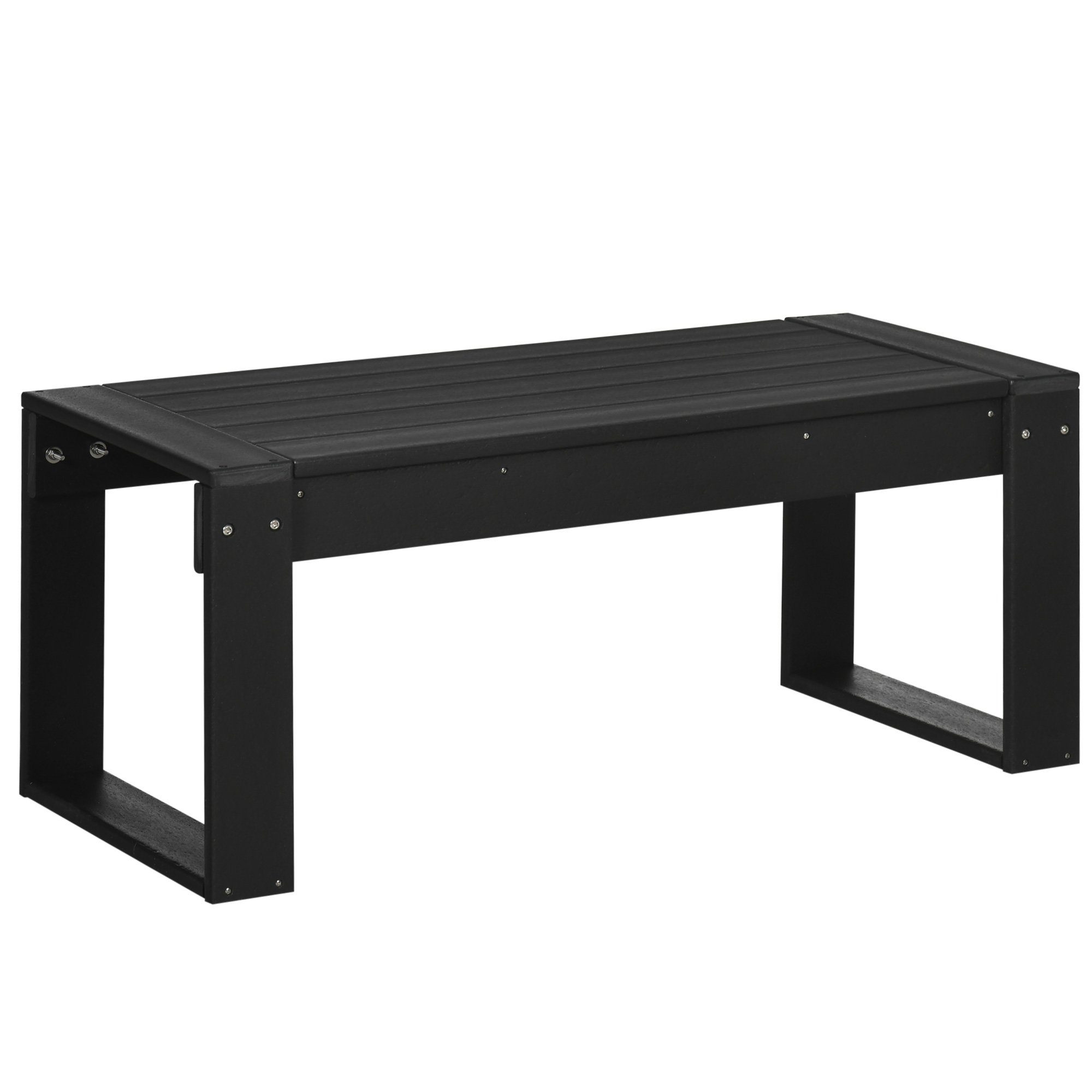 Outsunny Beistelltisch Rechteckiger Kaffeetisch, für Balkon, Garten, Terrasse (Gartentisch, 1-St., Couchtisch mit Holzoptik), HDPE, Schwarz, 95 x 42 x 40 cm. Reduzierter Preis € 83,90. Unverbindliche Preisempfehlung € 119,90