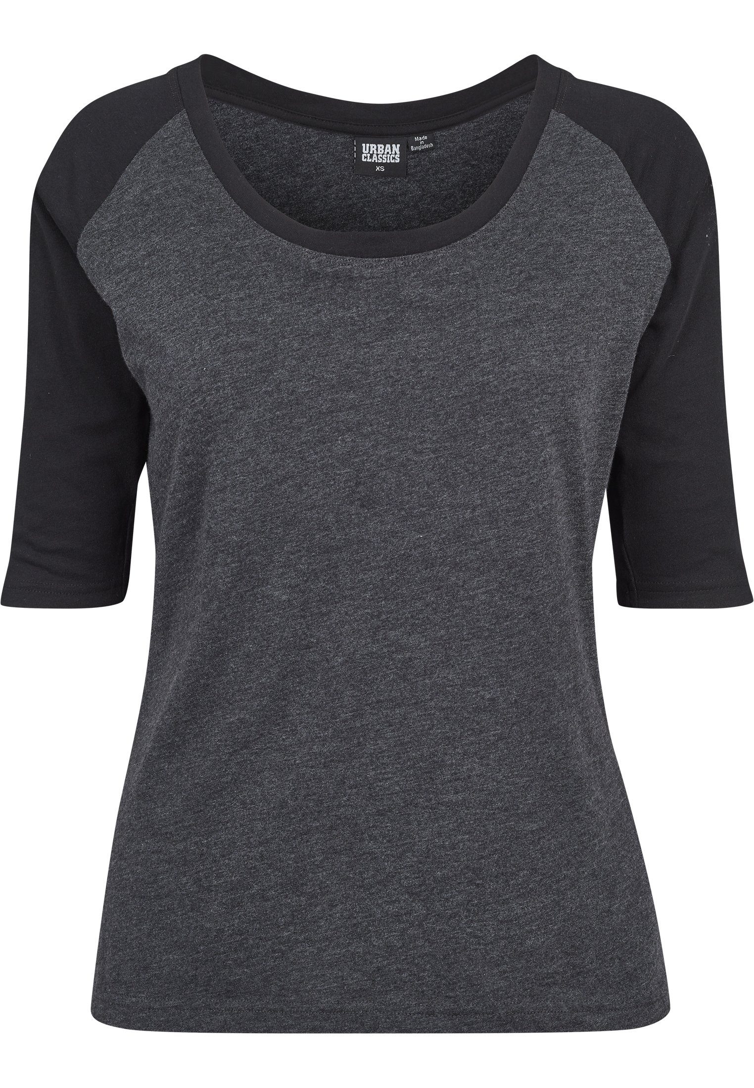 Kurzarmshirt charcoal/black CLASSICS URBAN 3/4 (1-tlg) Contrast Damen Tee Ladies Raglan