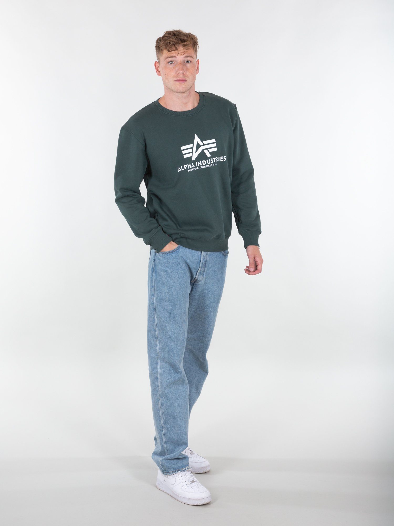 navy Sweater - Alpha green Industries Alpha Men Sweater Basic Sweatshirts Industries