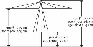 Schneider Schirme Sonnenschirm Malaga, LxB: 300x300 cm, ohne Schirmständer