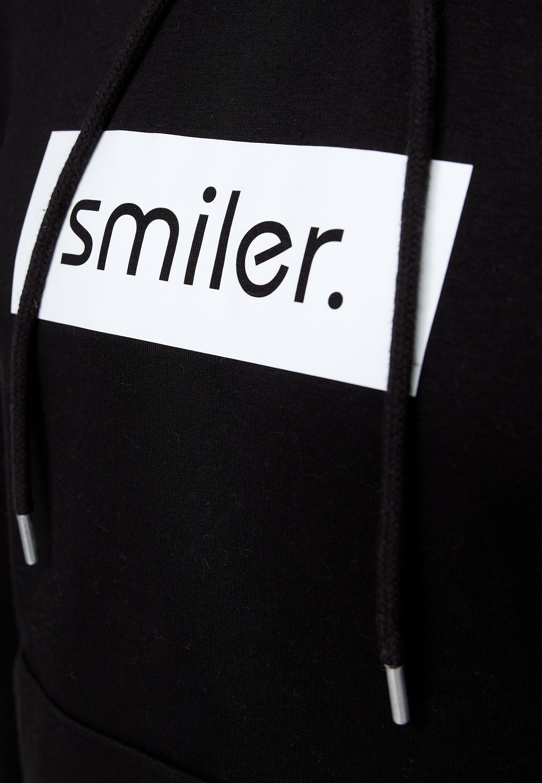 Happy. BLACK Kapuze Kapuzensweatshirt smiler. mit