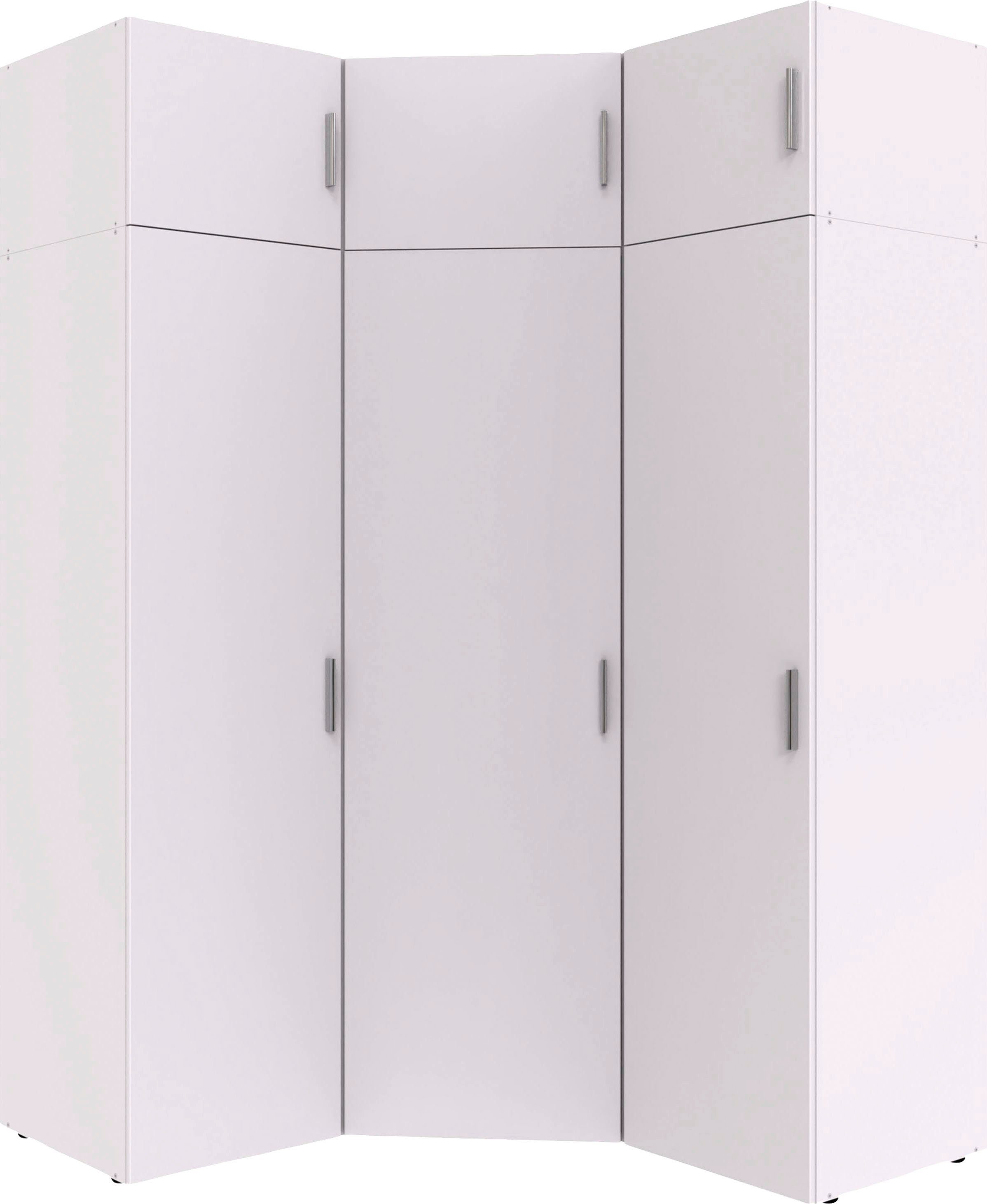 40cm 6tlg: Weiß Schranksystem Mehrzweckschrank und (Spar-Set, Aufsatzmodule) 3 breit+ Münster 2 30cm | Wimex Eckschrank+ Schränke Weiß