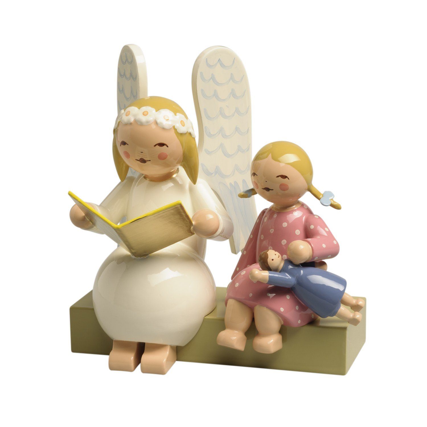 Wendt & Kühn Sammelfigur Margeritenengel auf Bank mit Mädchen 634/10/1