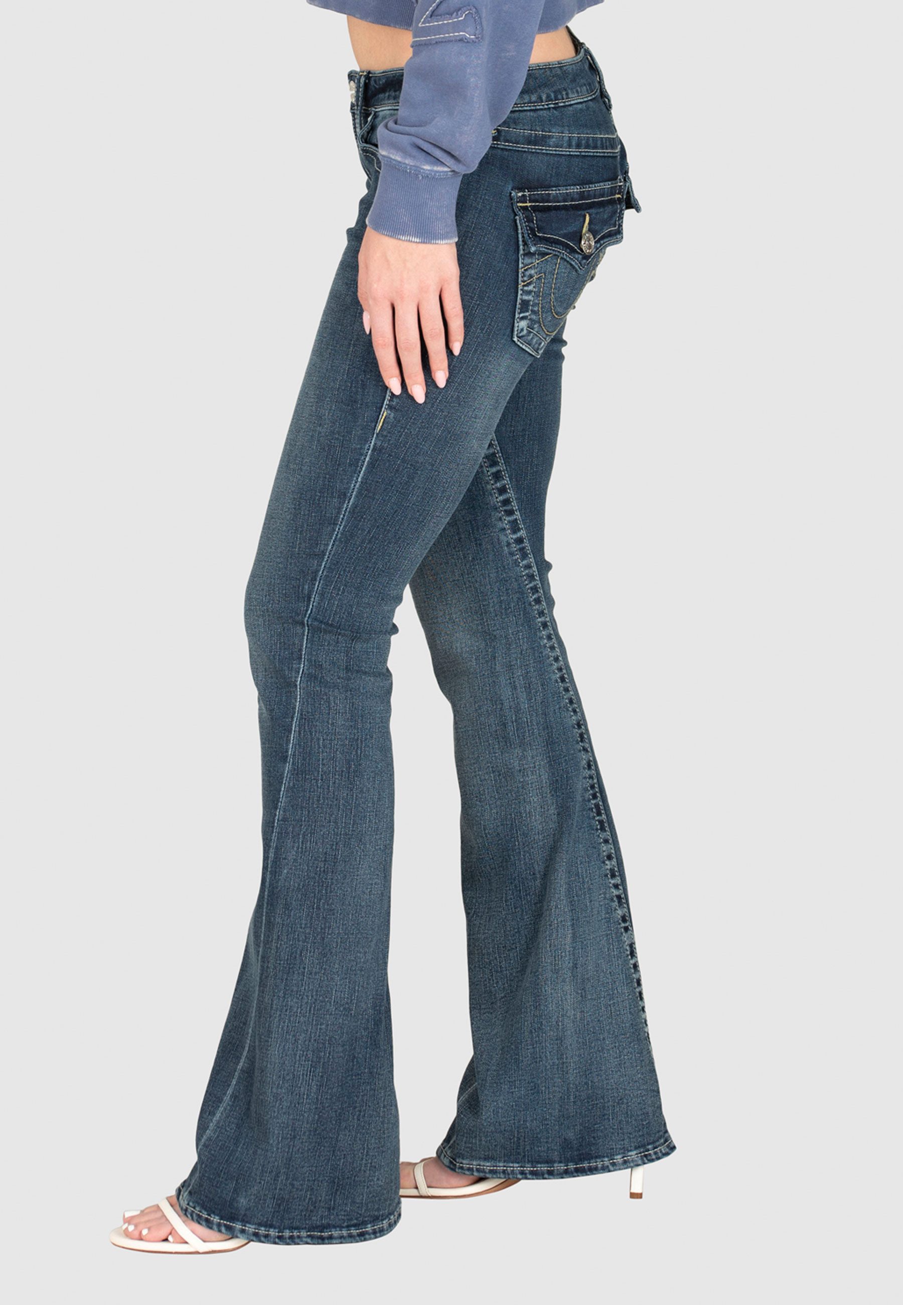 True Religion Bootcut-Jeans JOEY LR FLARE FLAP Baumwollmischung, Flared fit