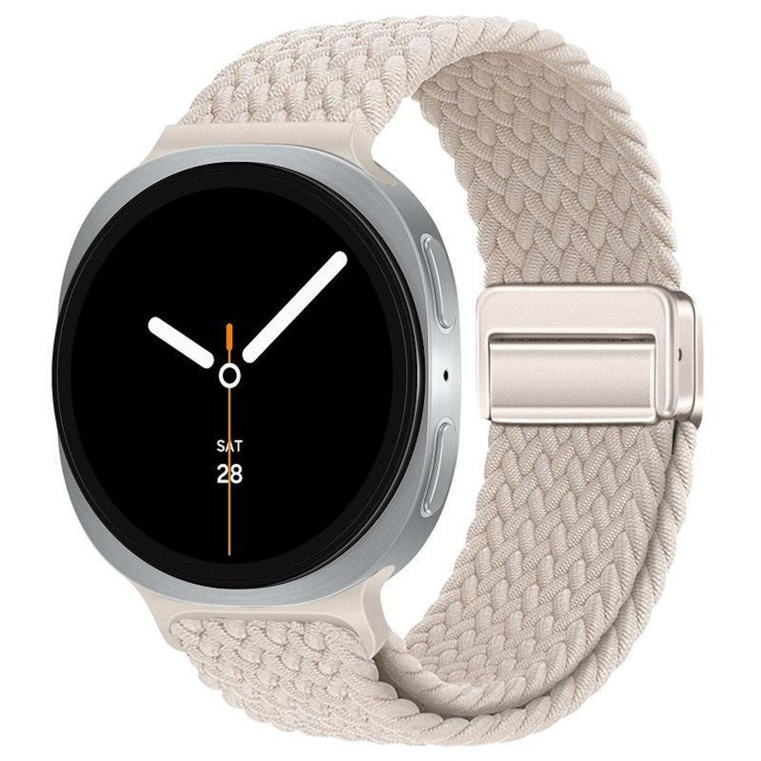 Wigento Smartwatch-Armband Magnetverschluss Nylon für Samsung Galaxy Watch 9 / 8 / 8 Classic Loop, Atmungsaktiv, verstellbar, magnetisch