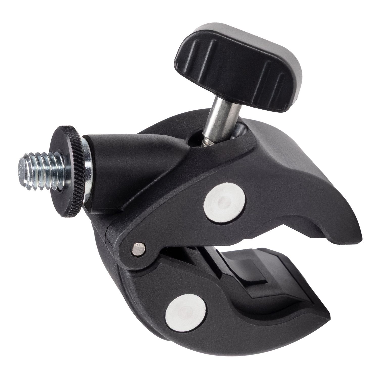 König & Meyer Klemmen K-M Universalklemme 23690 Stativklemme 3/8 Zoll, (Universalklemme, schwarz), Gummierte Spannbacken zur Schonung der Oberflächen