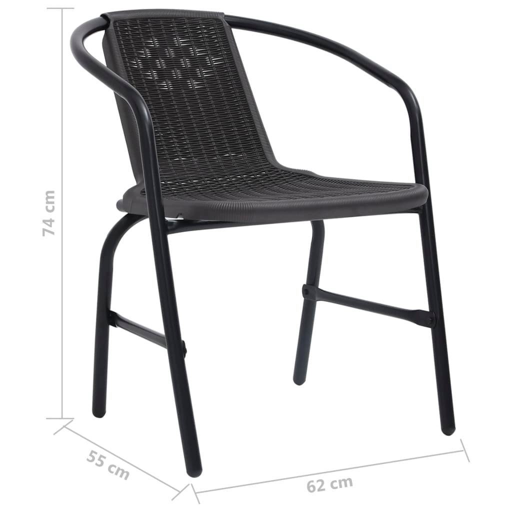 St) Gartenstühle kg Stahl 2 Kunststoff Gartenstuhl Rattan-Optik (2 Stk. und 110 vidaXL