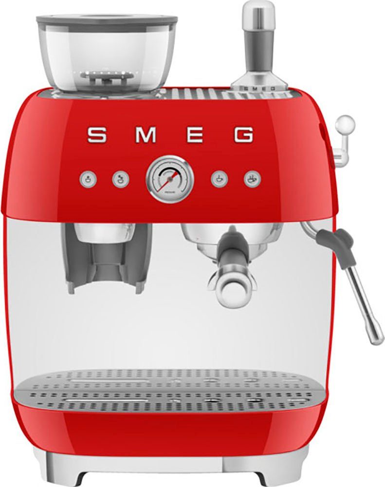 Smeg Espressomaschine EGF03RDEU, mit Kaffeemühle integrierter