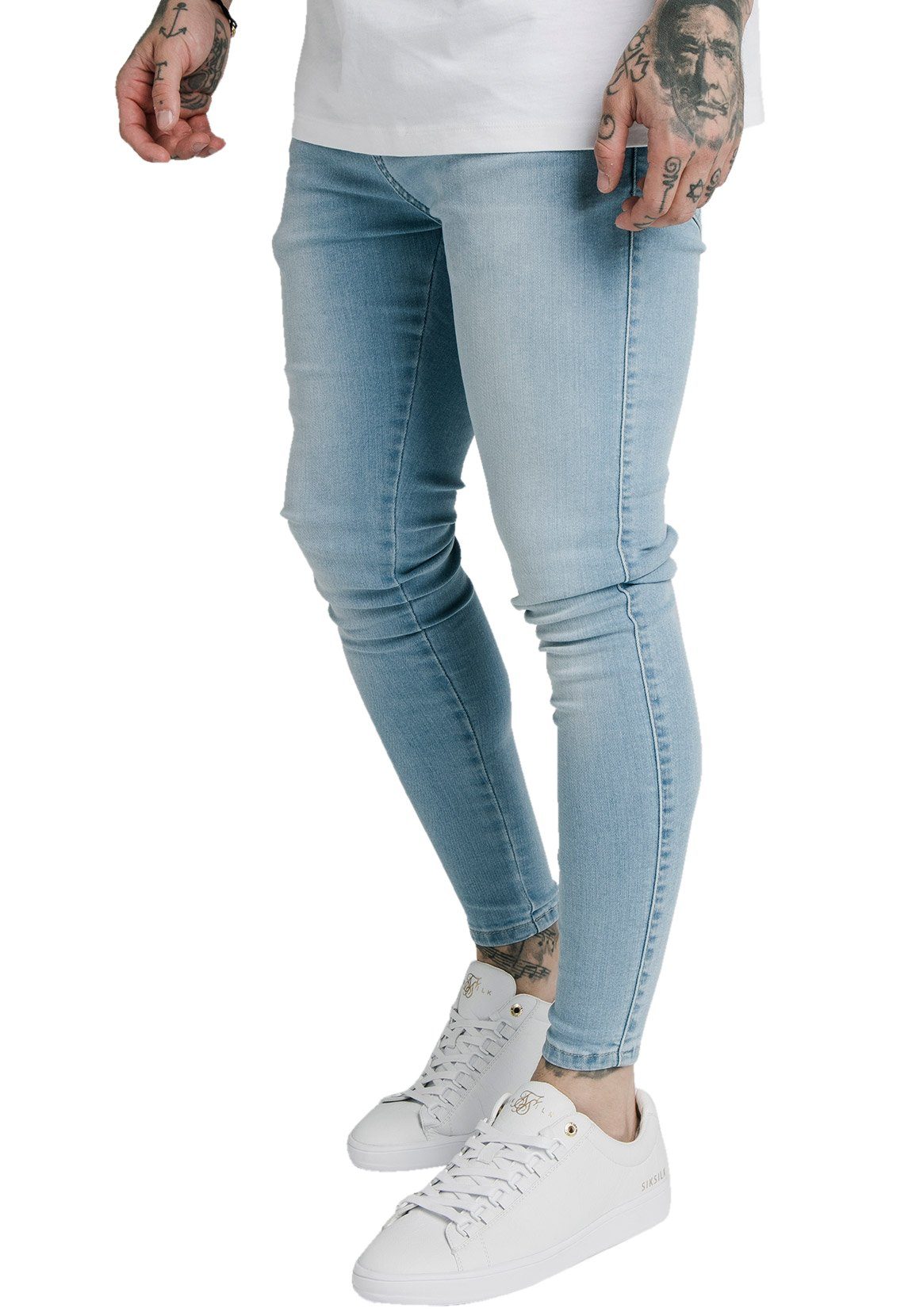Siksilk Skinny-fit-Jeans »SikSilk Jeans Herren SKINNY DENIMS SS-19348 Light  Blue« online kaufen | OTTO