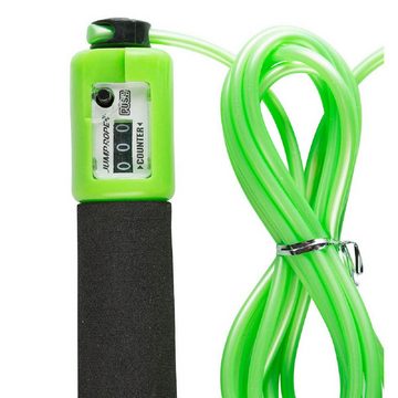 Idena Hüpfspielzeug Springseil Hüpfseil mit Zähler 220 cm länge grün schwarze Softgriffe