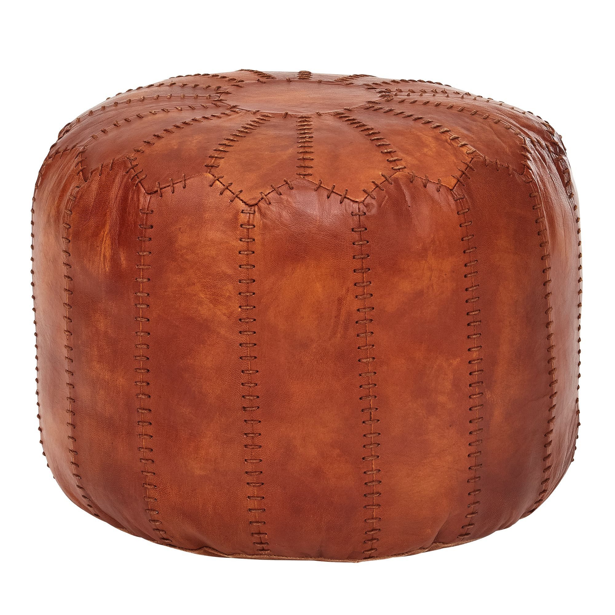 FINEBUY Polsterhocker FB54091 (Echtleder Braun 52x40x52 günstig online kaufen