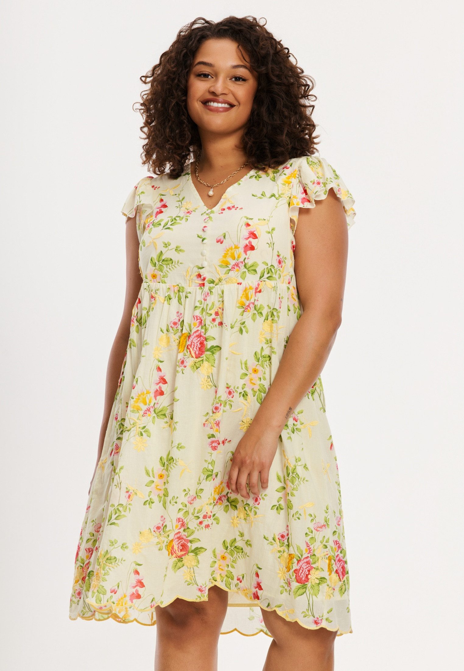 YOEK A-Linien-Kleid Damen Kleid mit Druck Bio-Baumwolle