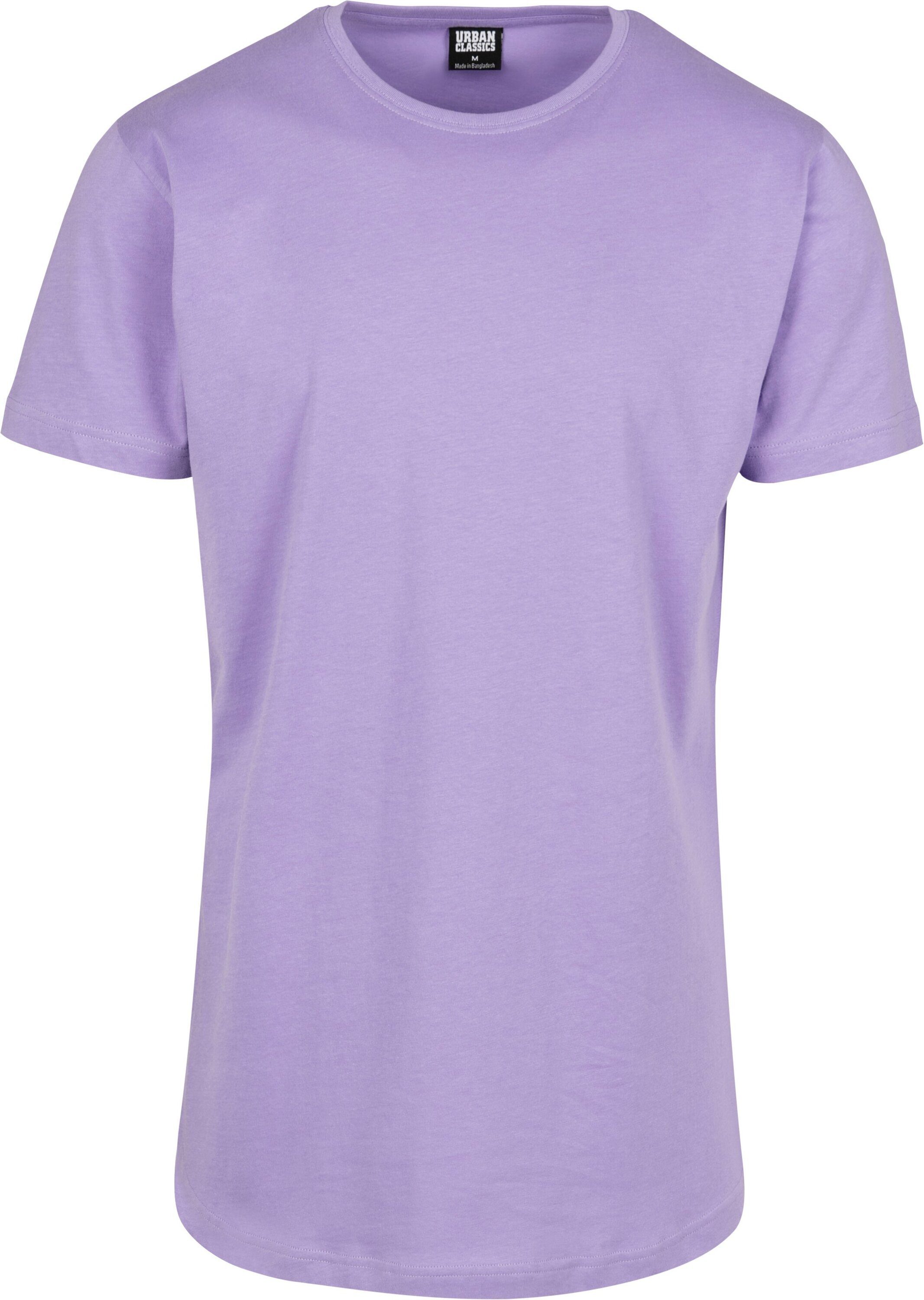 URBAN CLASSICS Kurzarmshirt Herren Shaped Long Tee (1-tlg) lavender