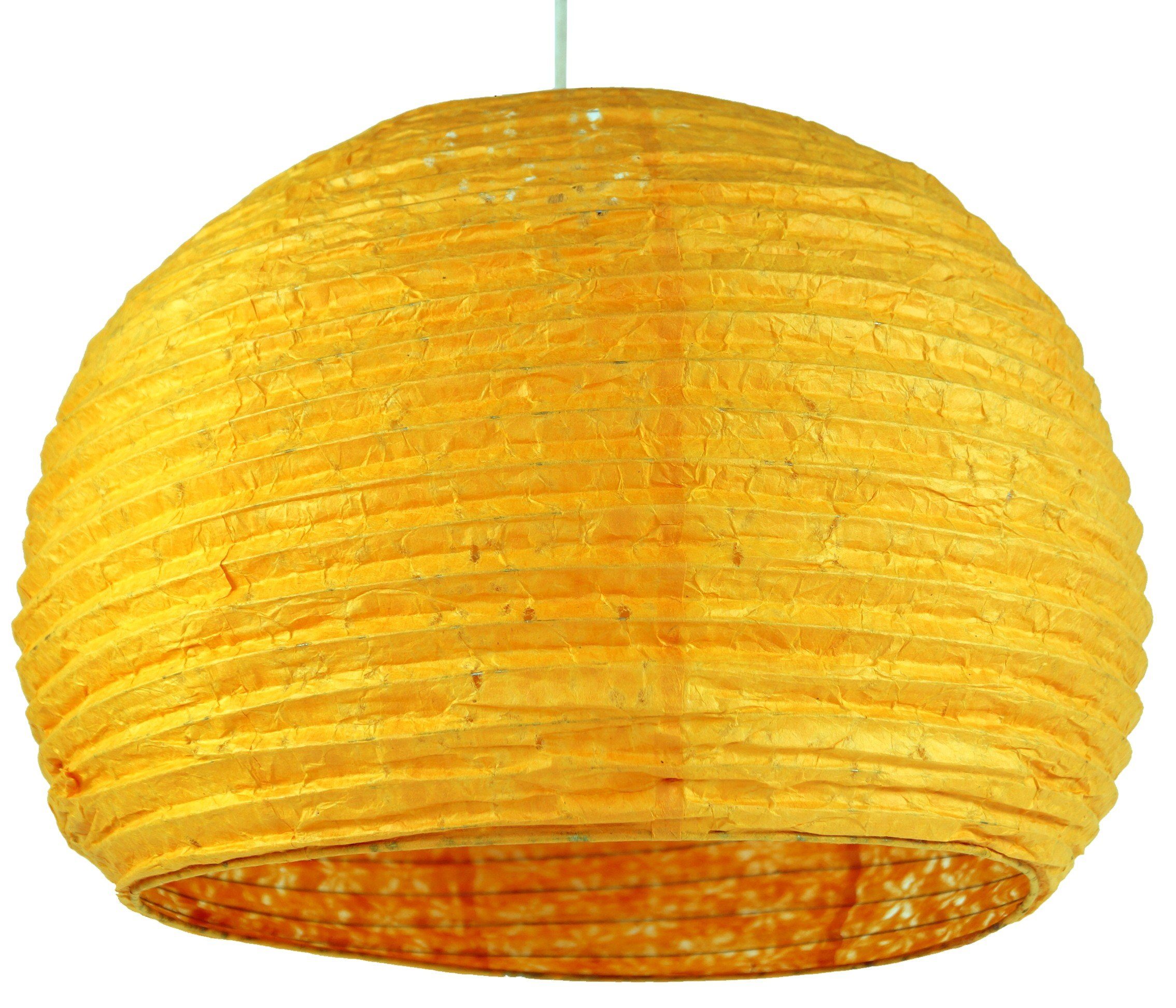 orange Deckenleuchten Leuchtmittel inklusive Boho.., Lokta nicht Guru-Shop Papierlampenschirm, Halbrunder