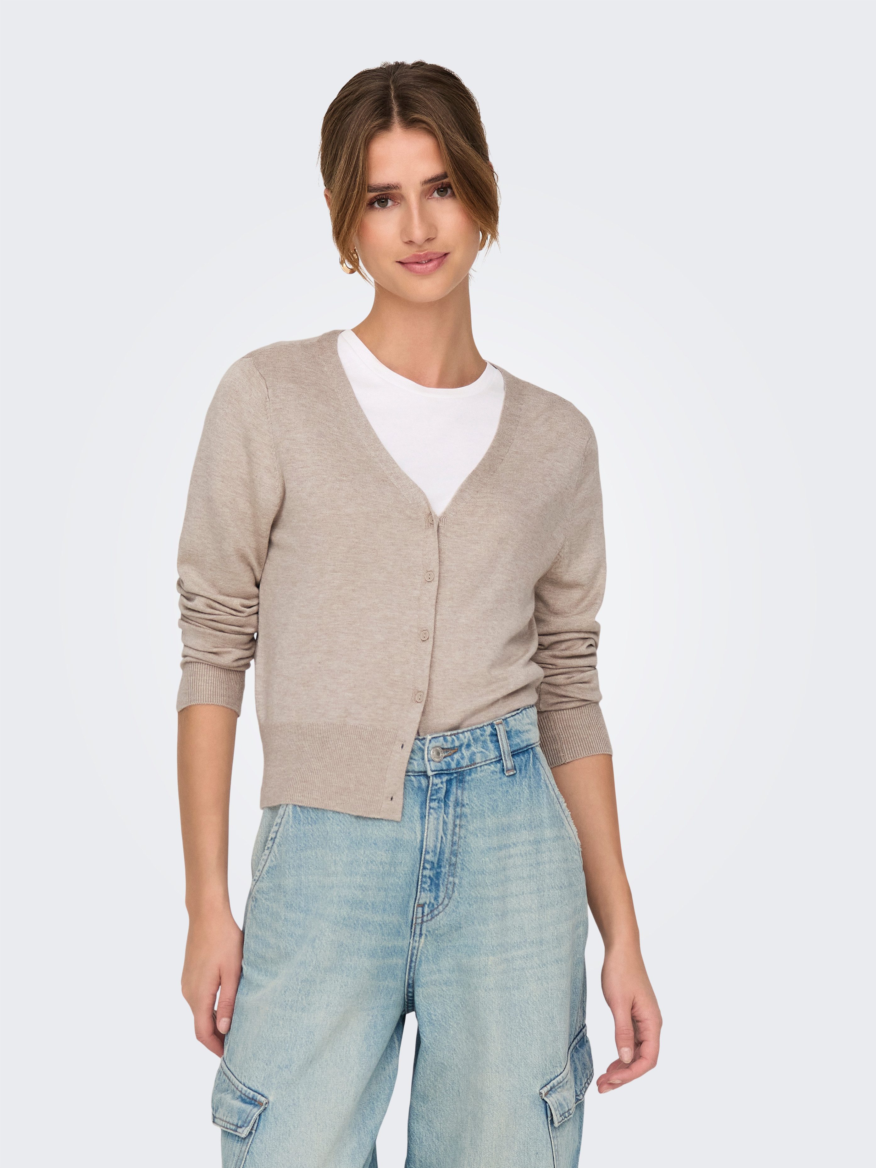 ONLY Strickjacke ONLVENICE LIFE LS VNECK CARDI KNT NOOS günstig online kaufen