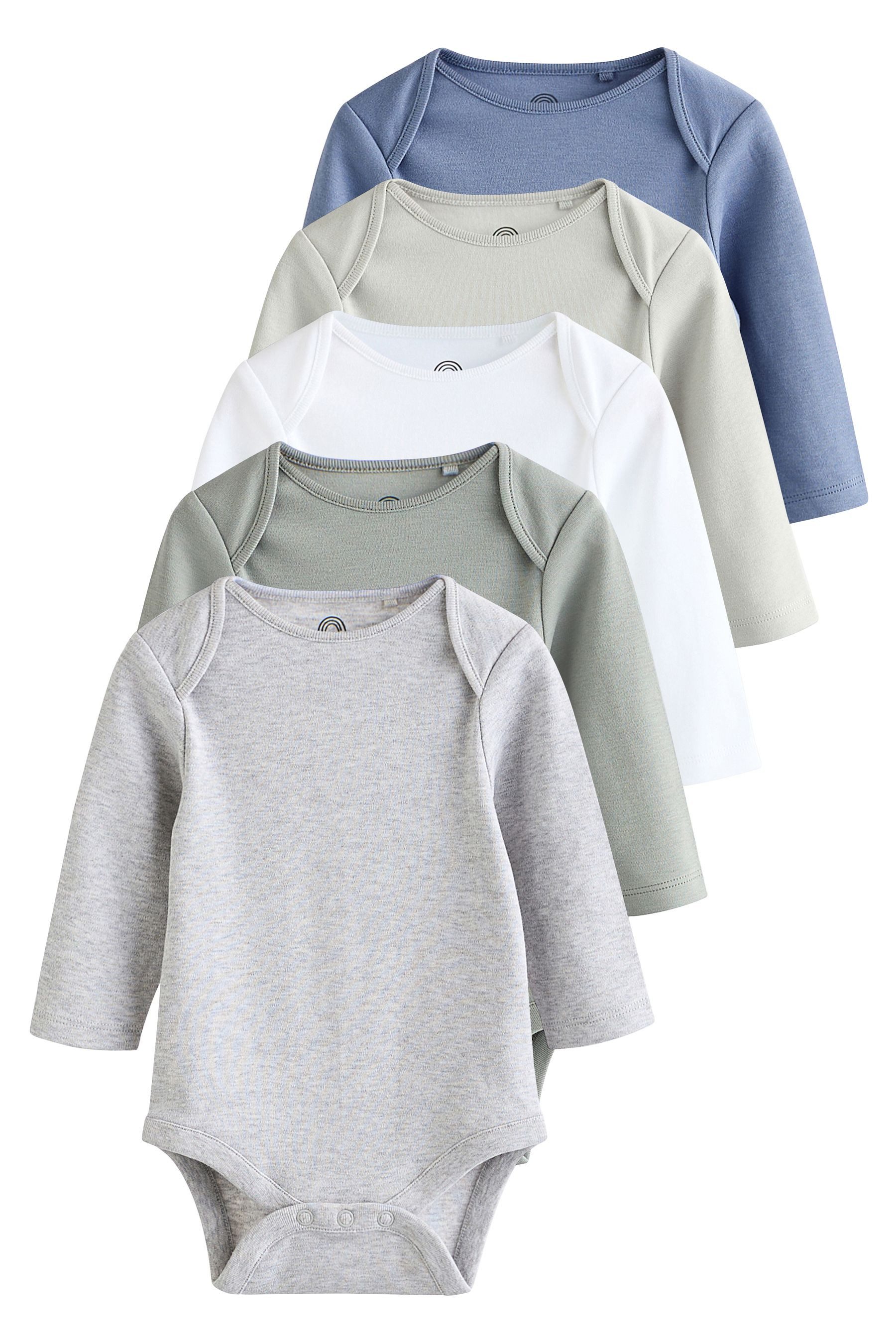 Langarmbody Langärmelige Babybodys im 5er-Pack