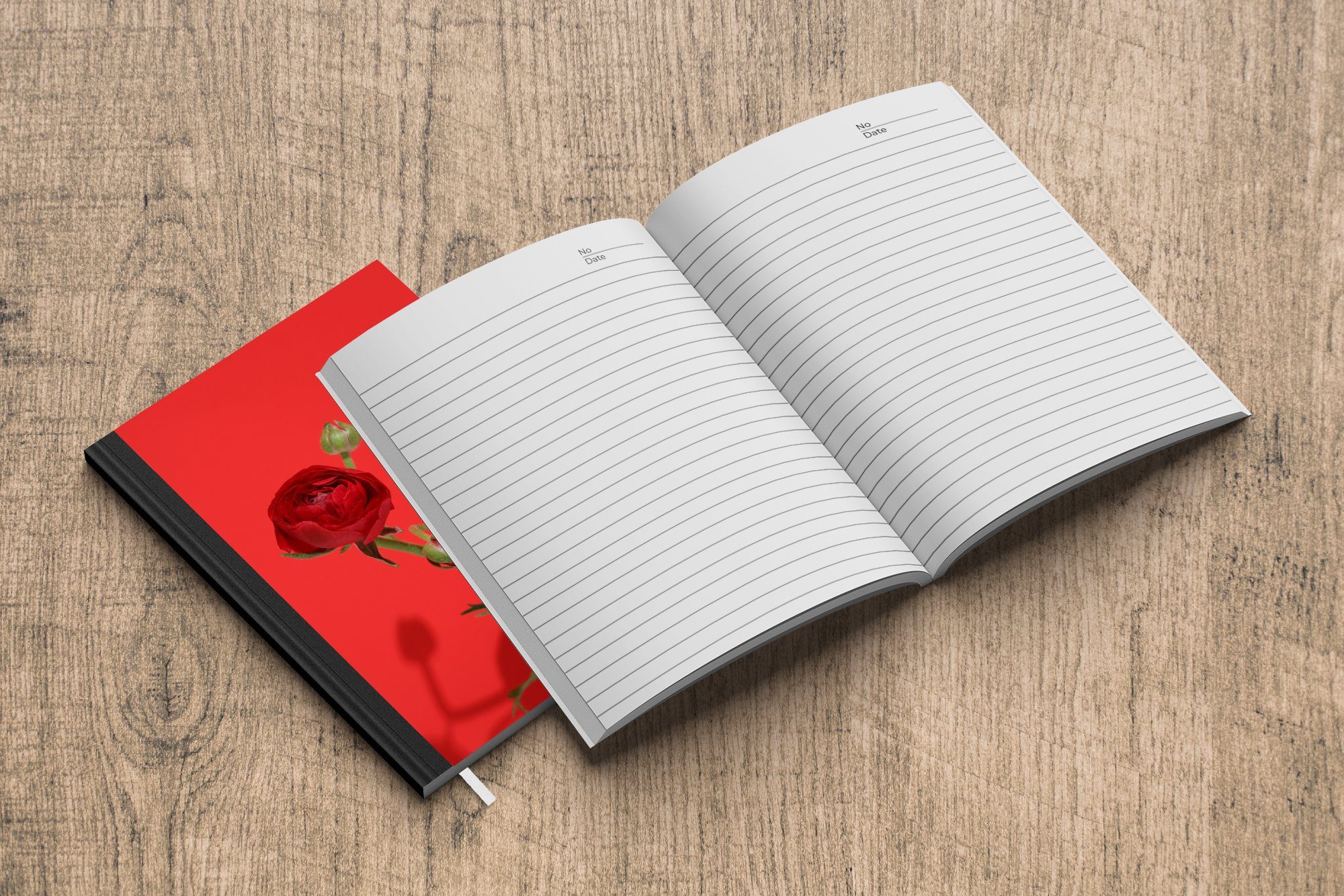 Merkzettel, Journal, Rote 98 MuchoWow Butterblumen Notizbuch Notizheft, Haushaltsbuch A5, auf Tagebuch, Seiten, Hintergrund, rotem