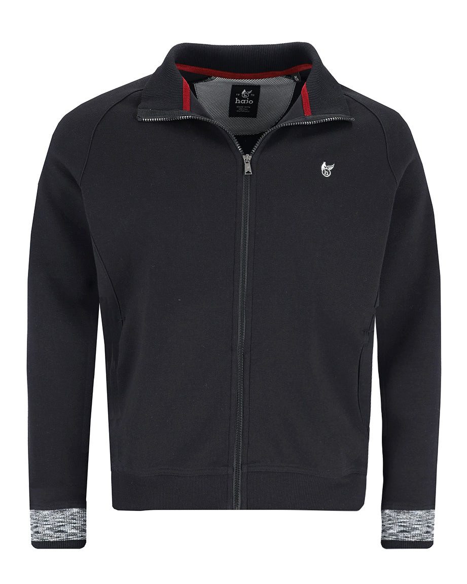 Hajo Sweatjacke Piqué-Sweatjacke mit Raglanärmeln