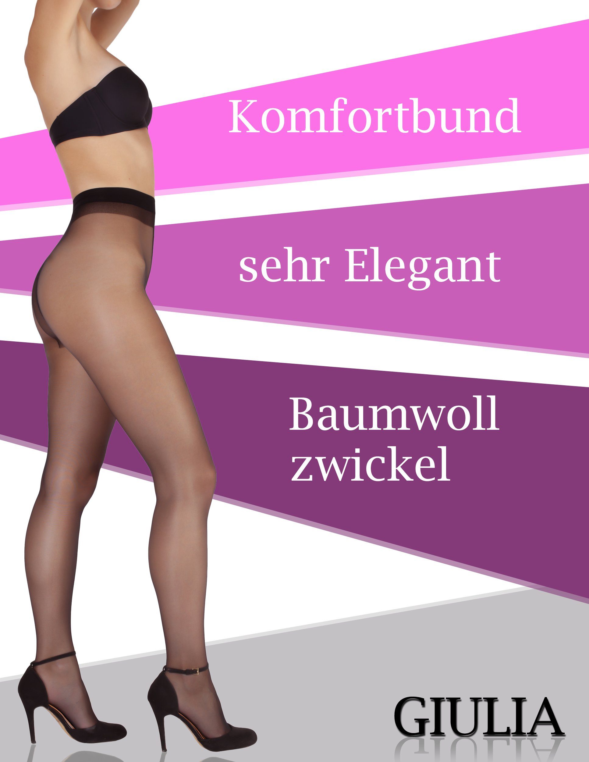 GIULIA Feinstrumpfhose 8 Den Sommer Strumpfhose Damen mit Kühleffekt Transparent Matt 8 DEN (1 St)