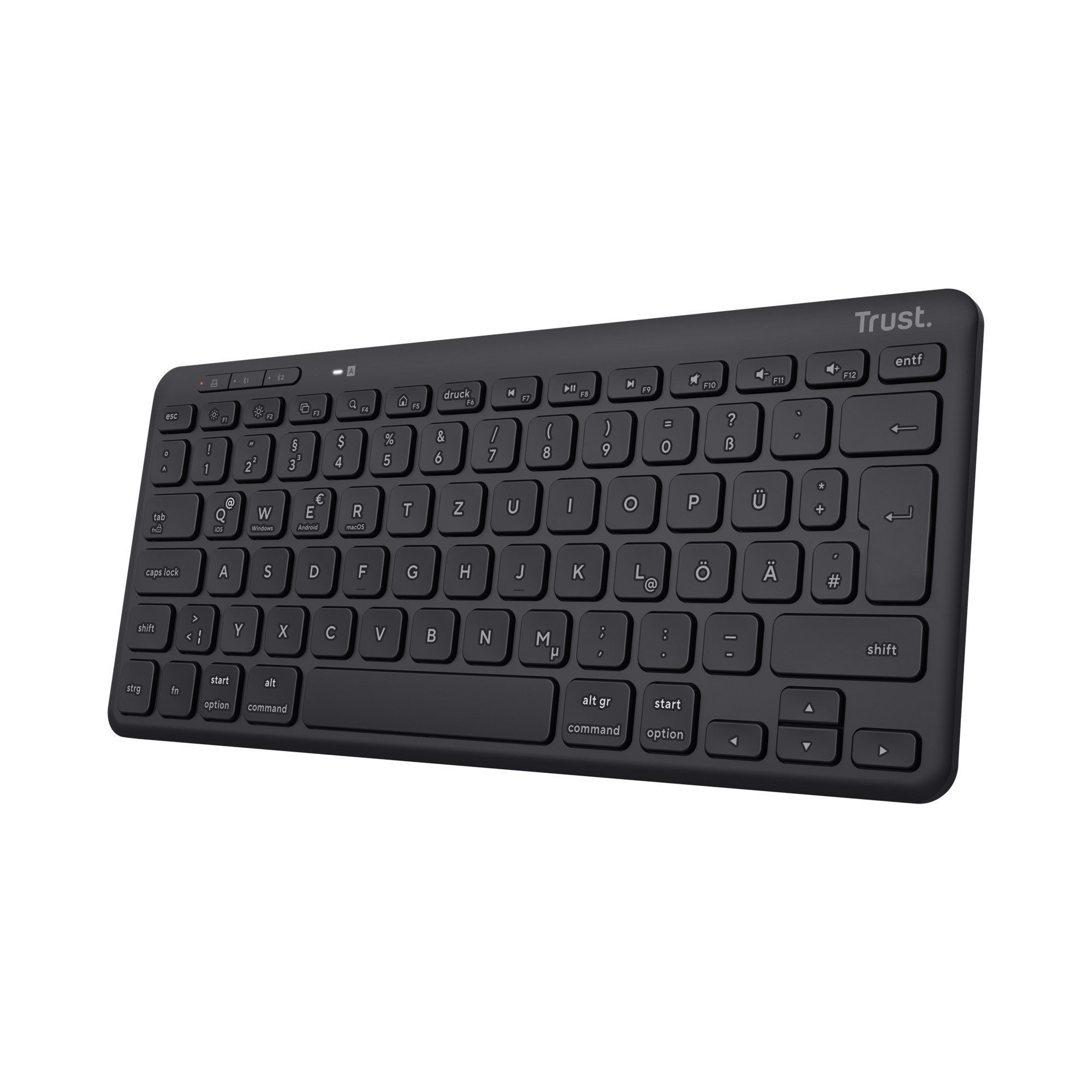 Trust Lyra Compact Tastatur kabellos Bluetooth für PC Tablet Smartphone Wireless-Tastatur