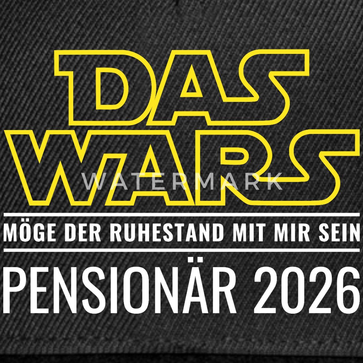 Spreadshirt Snapback Cap Pensionär 2026 Das Wars, Möge Ruhestand Mit Dir Sein Snapback Cap (1-St)