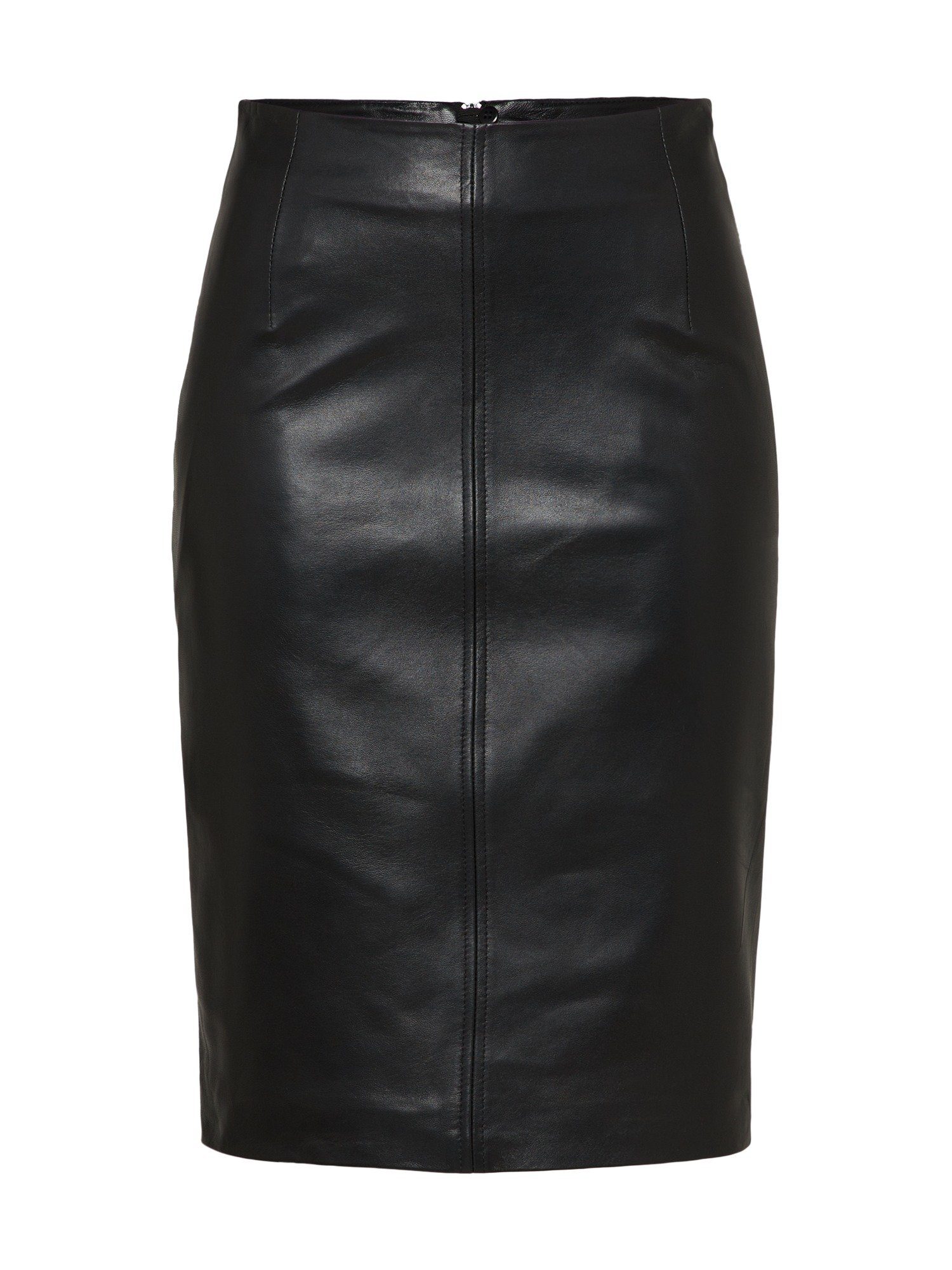 Lederrock Mit Schlitz - Ausgestellt, Hohe Taille Für Damen