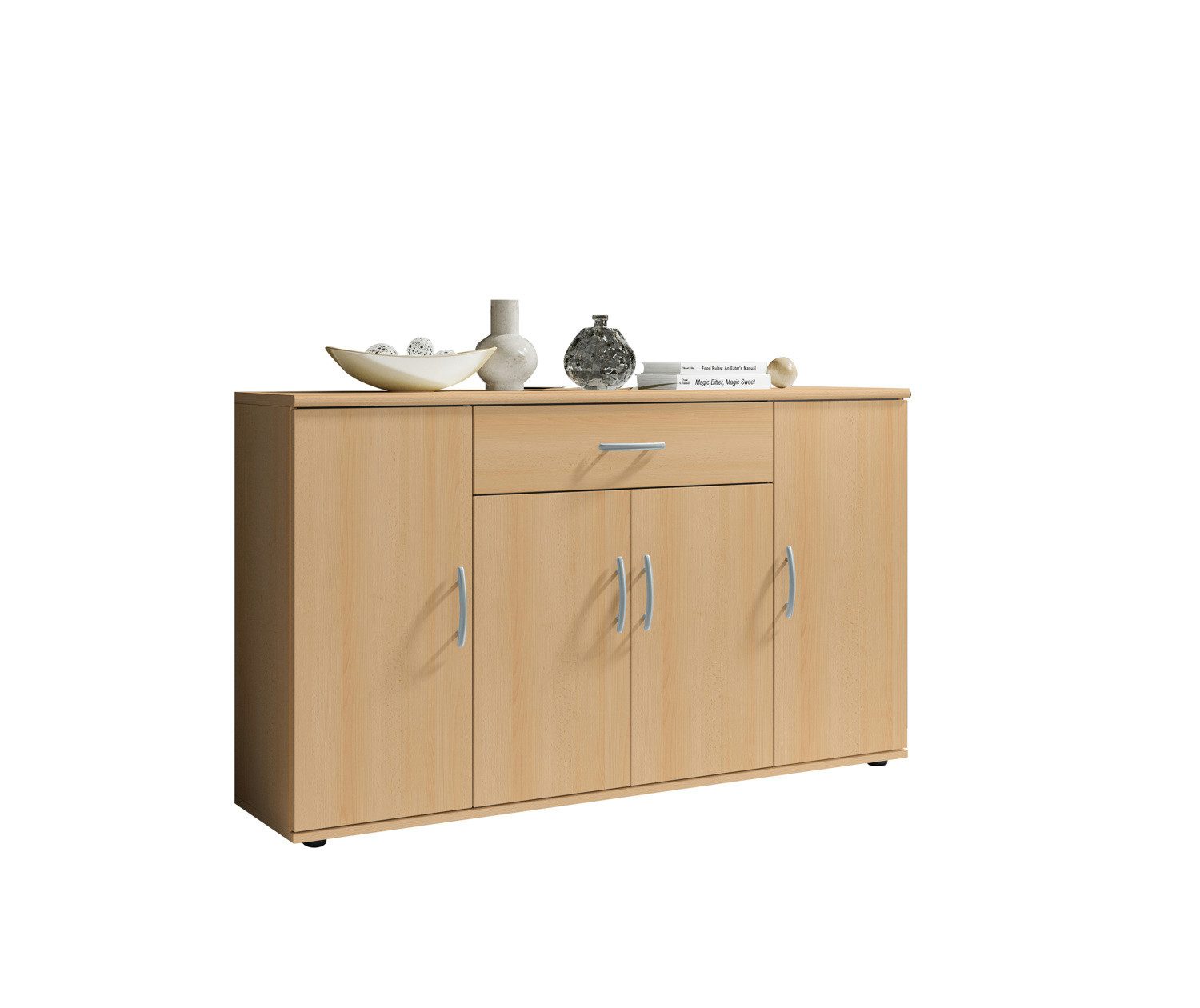 moebel-dich-auf Kommode LILLY 13 (in verschiedenen Farben, 1 Schubkasten + 4 Türen), 117 cm breit