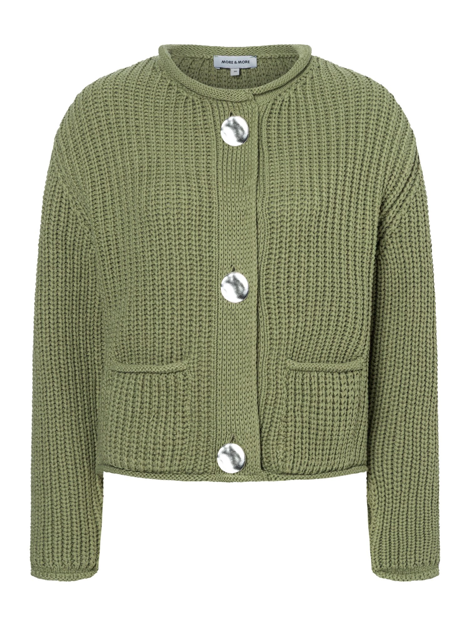 MORE&MORE Strickjacke kurze Rippstrickjacke