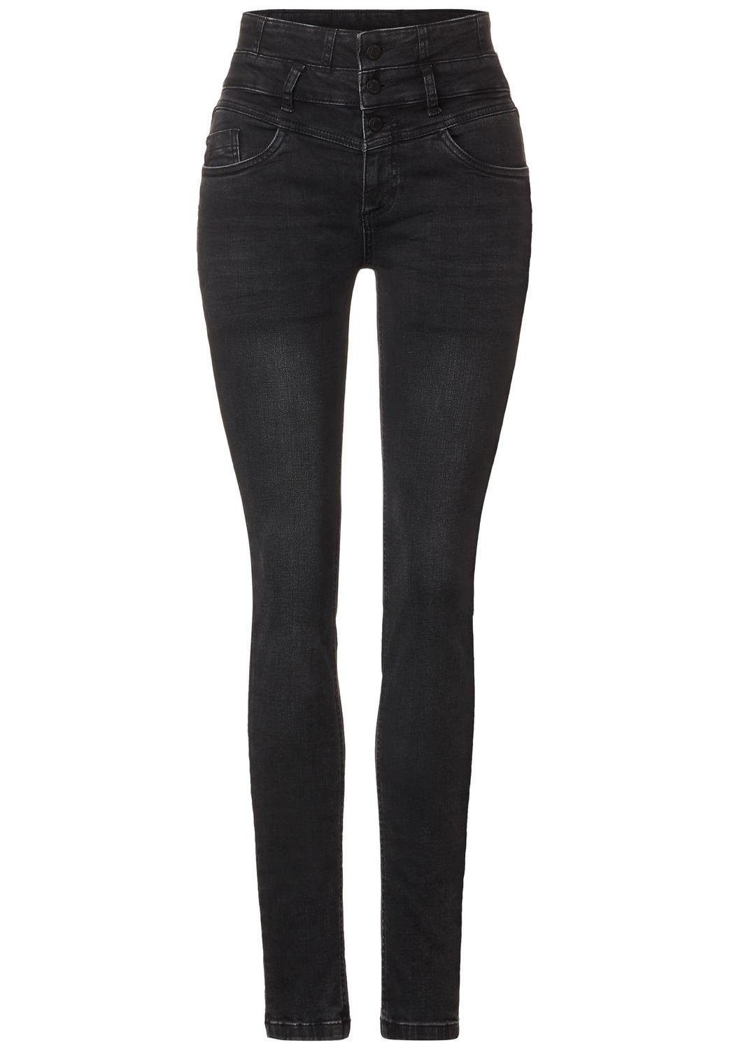 STREET ONE Regular-fit-Jeans soft Denim-York,slimfit,hw,sl, wash black Style