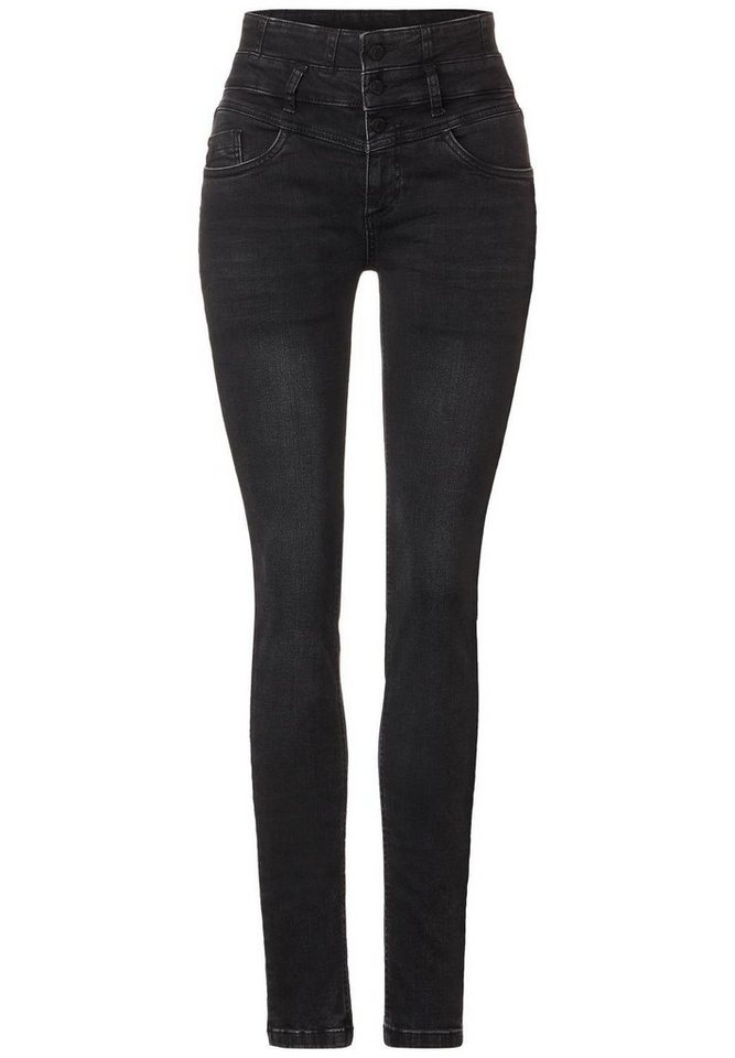 STREET ONE Regular-fit-Jeans Style Denim-York,slimfit,hw,sl, soft black wash