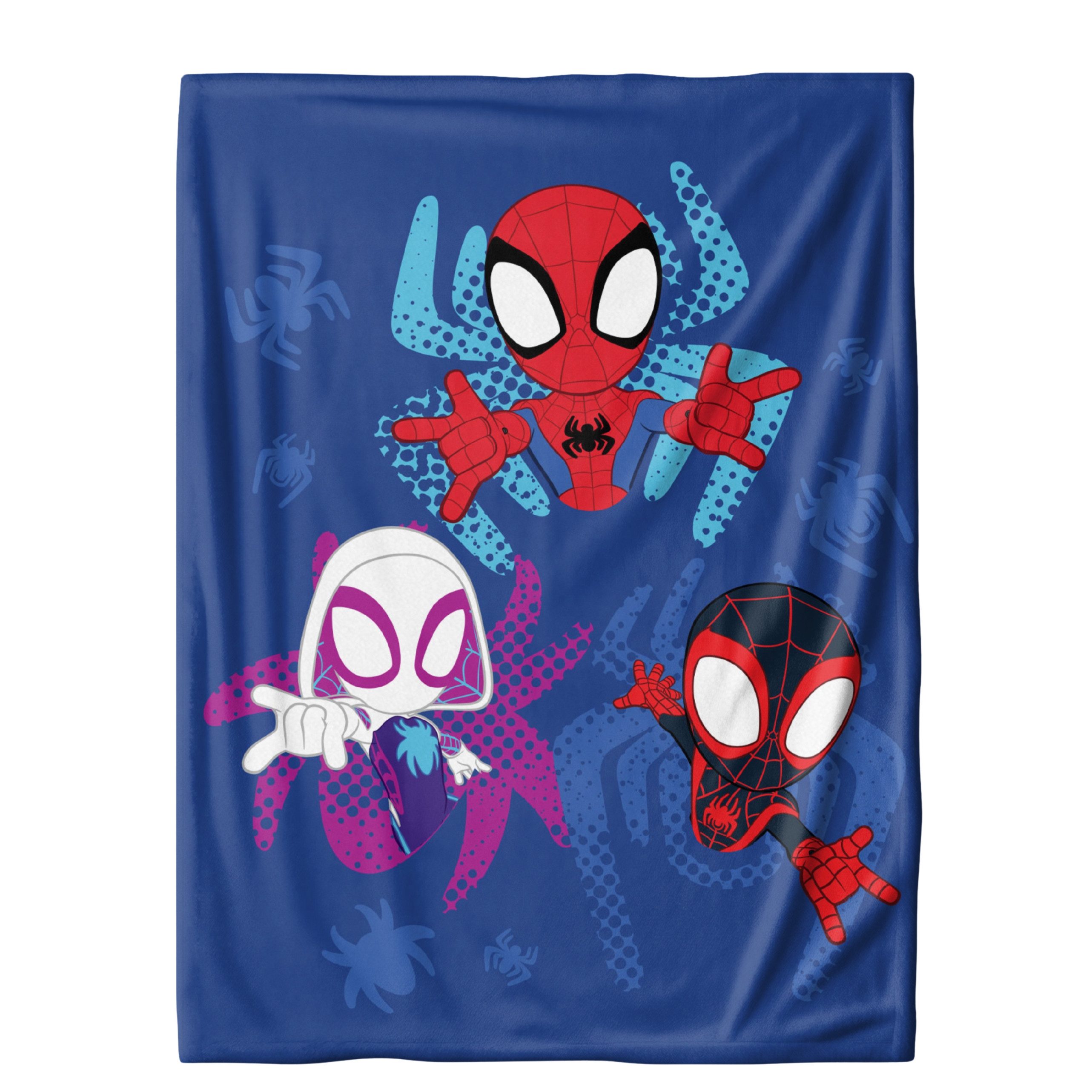 Wolldecke Spidey & Friends 130x170 cm, Sofadecke für Kinder und Teenager, MTOnlinehandel, Fleece-Decke, Überwurf, kuschelweich, passend zur Bettwäsche