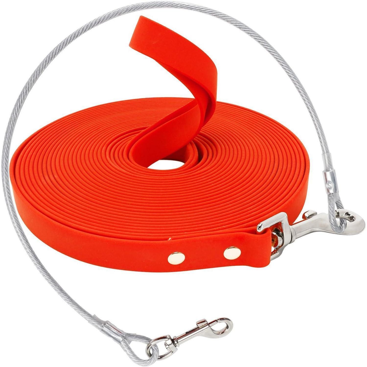 LuxusKollektion Schleppleine Schleppleine Hund 3m Orange, Kunststoff
