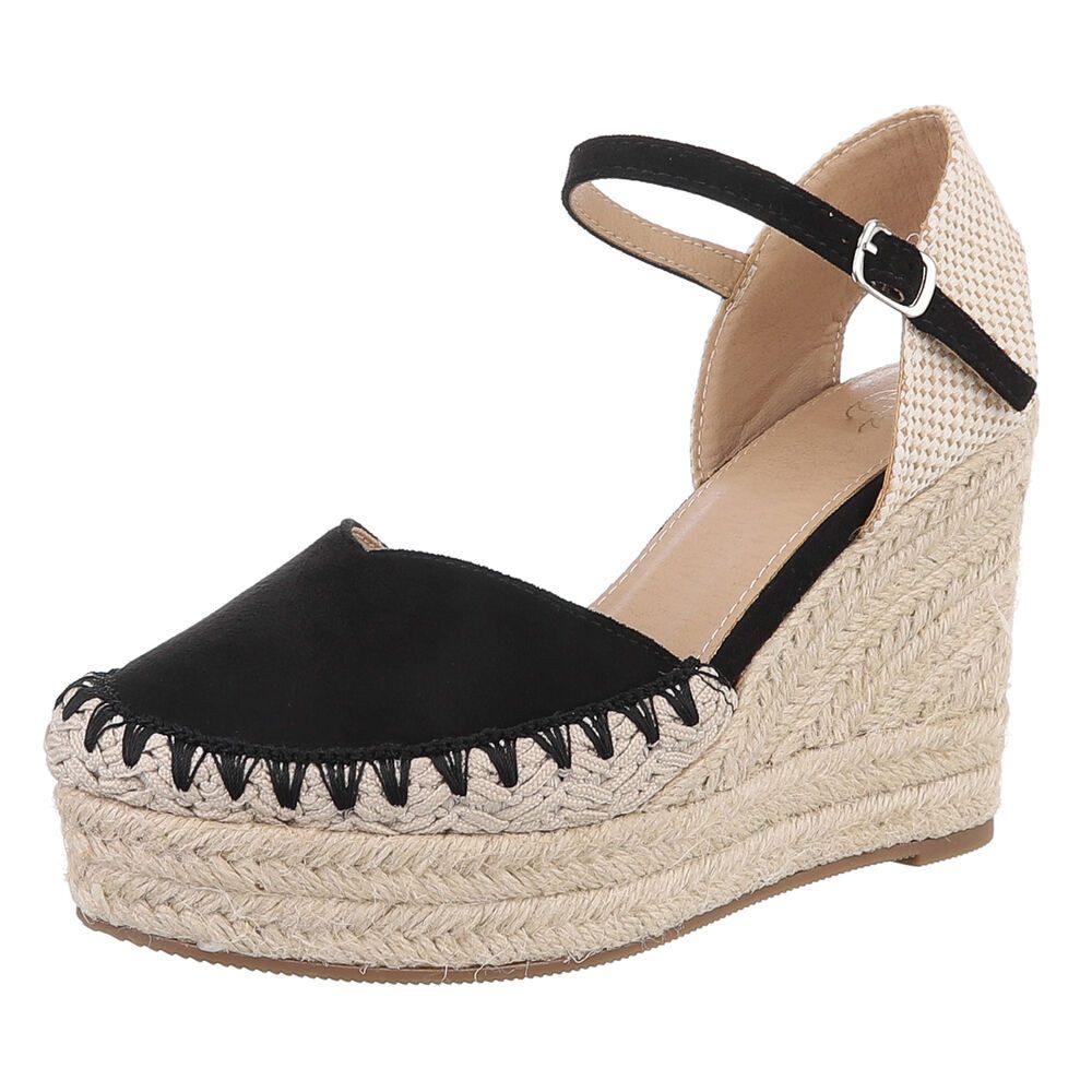Ital-Design Damen Keilabsatz-Sandalen mit Jute-Detail Plateaupumps (8936876 günstig online kaufen