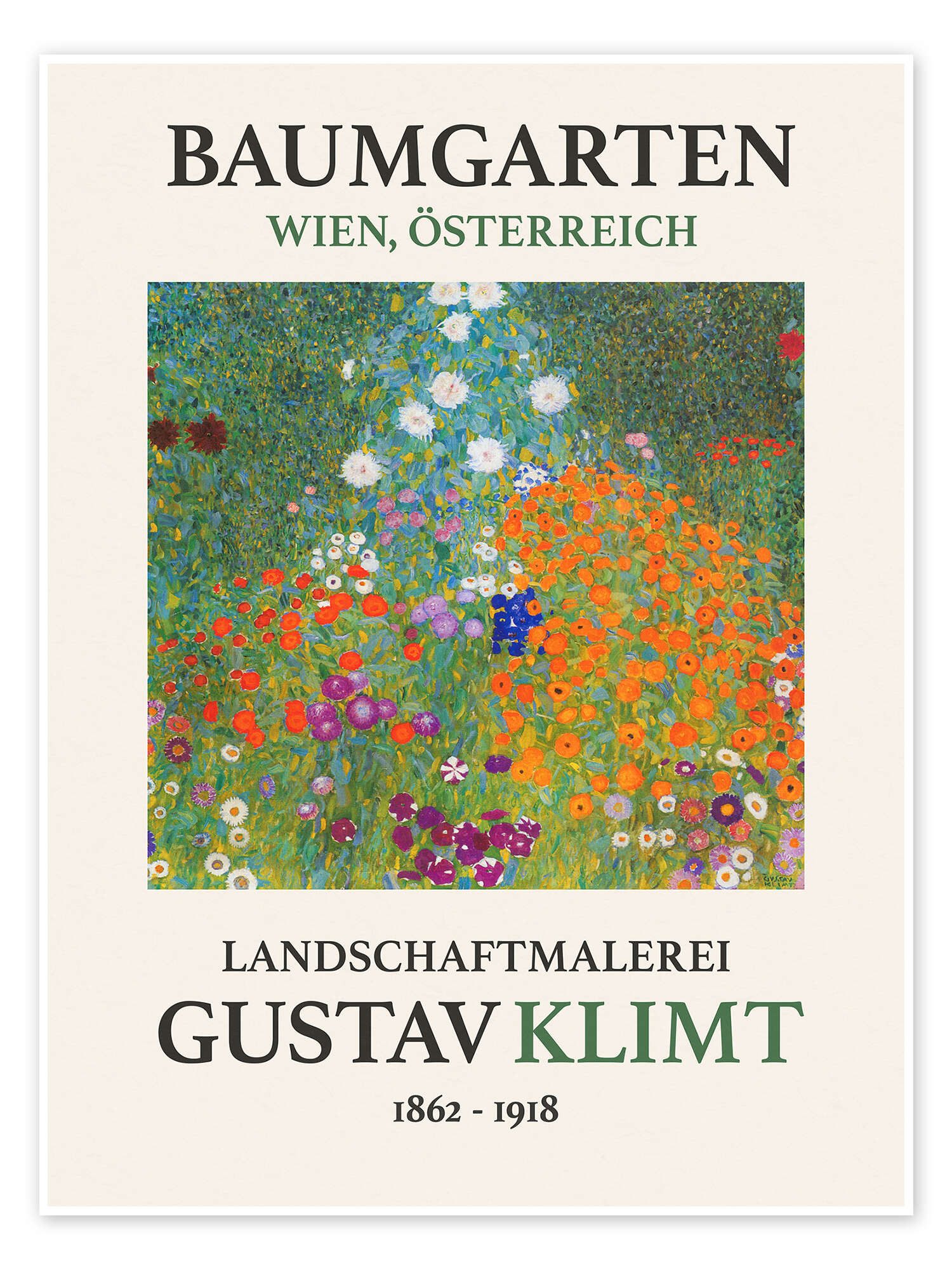 Posterlounge Wandbild Bauerngarten, Baumgarten Edition, Gustav Klimt, erhältlich als Poster, Leinwandbild, Wandsticker oder Acrylglasbild