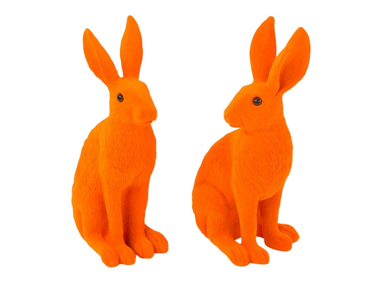 Werner Voß Dekofigur Hase beflockt sortiert orange 35cm (1 Stück)