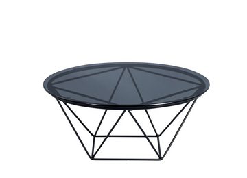 freiraum Couchtisch Nairo, in schwarz, Sicherheitsglas grau - 70cm Durchmesser, 30cm (H)