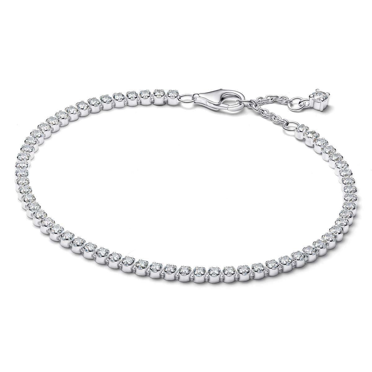 Pandora Tennisarmband 593927C01, für Damen Silber Zirkonia