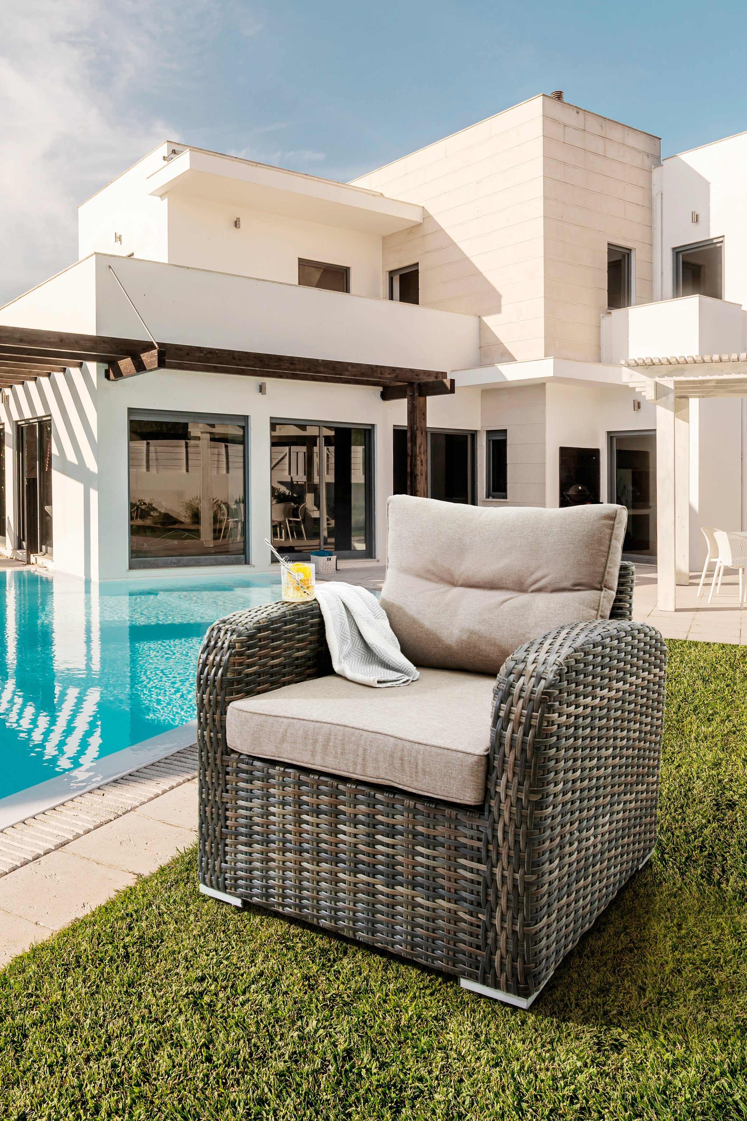 Destiny Loungesessel SANTA, Aluminium, Polyrattan, inkl. Auflagen