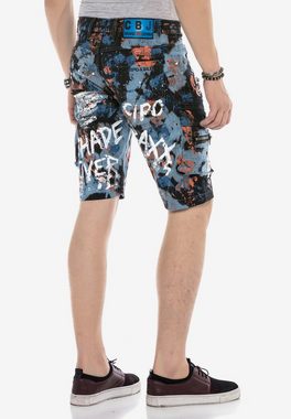 Cipo & Baxx Shorts mit angesagtem Denim-Coating