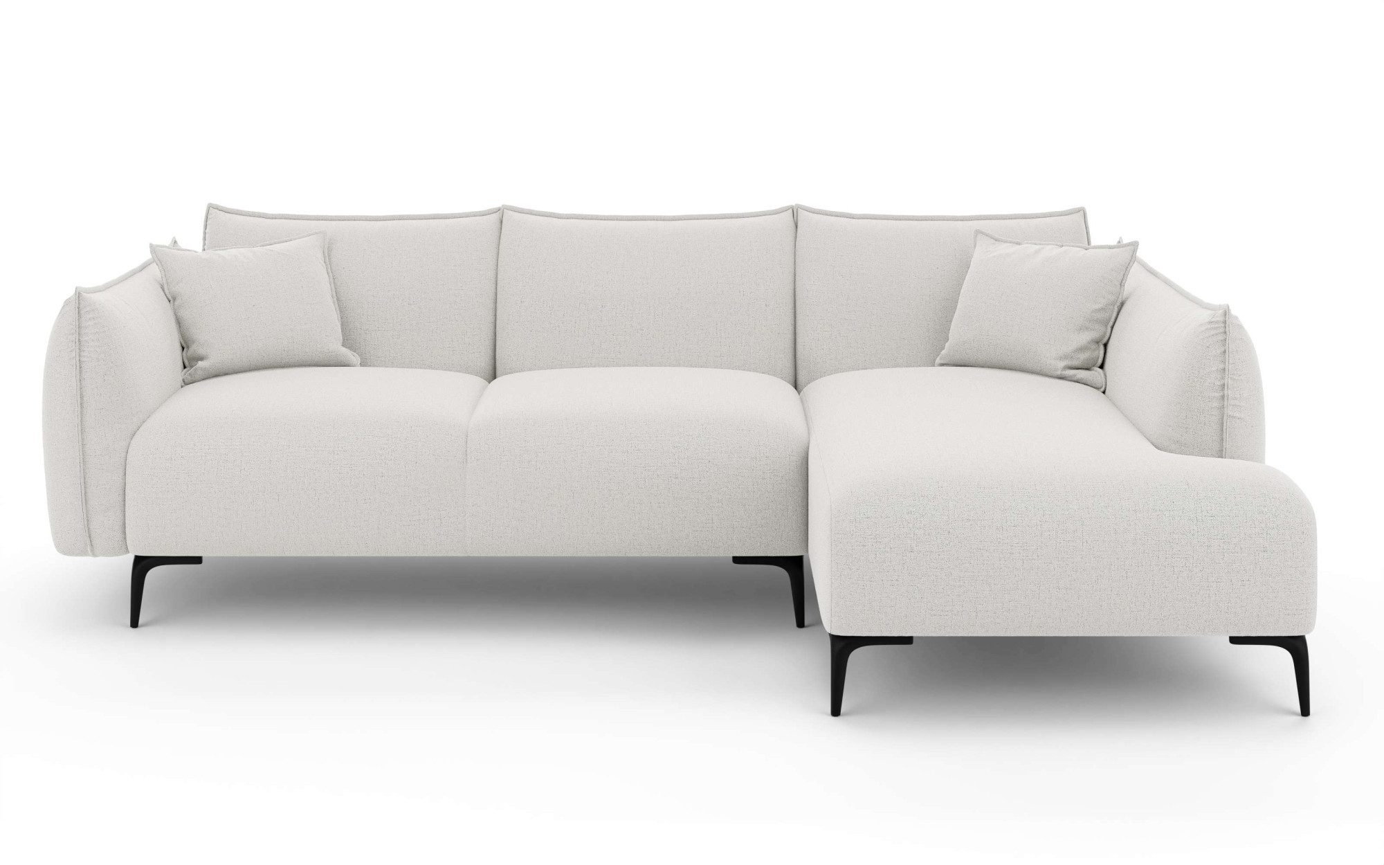 LeGer Home by Lena Gercke Ecksofa Adelita mit Ottomane links oder rechts bestellbar, B/H/T 270/97/168, L-Form mit Wellenunterfederung, enthält 2 Zierkissen