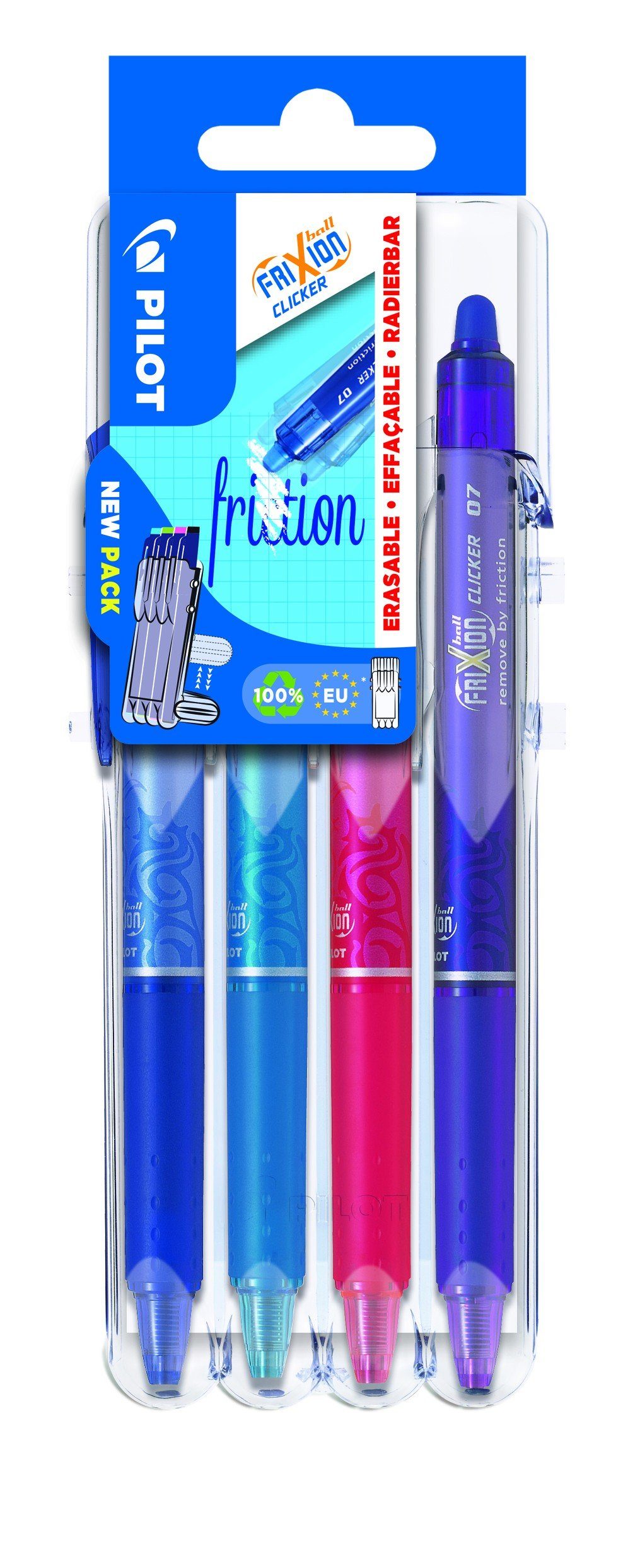 PILOT G2 XS7 PIXIE Gel-Tintenroller – 0,4 Mm Strich, Blaue Tinte, Mit Druckmechanik – Kompakt & Smooth