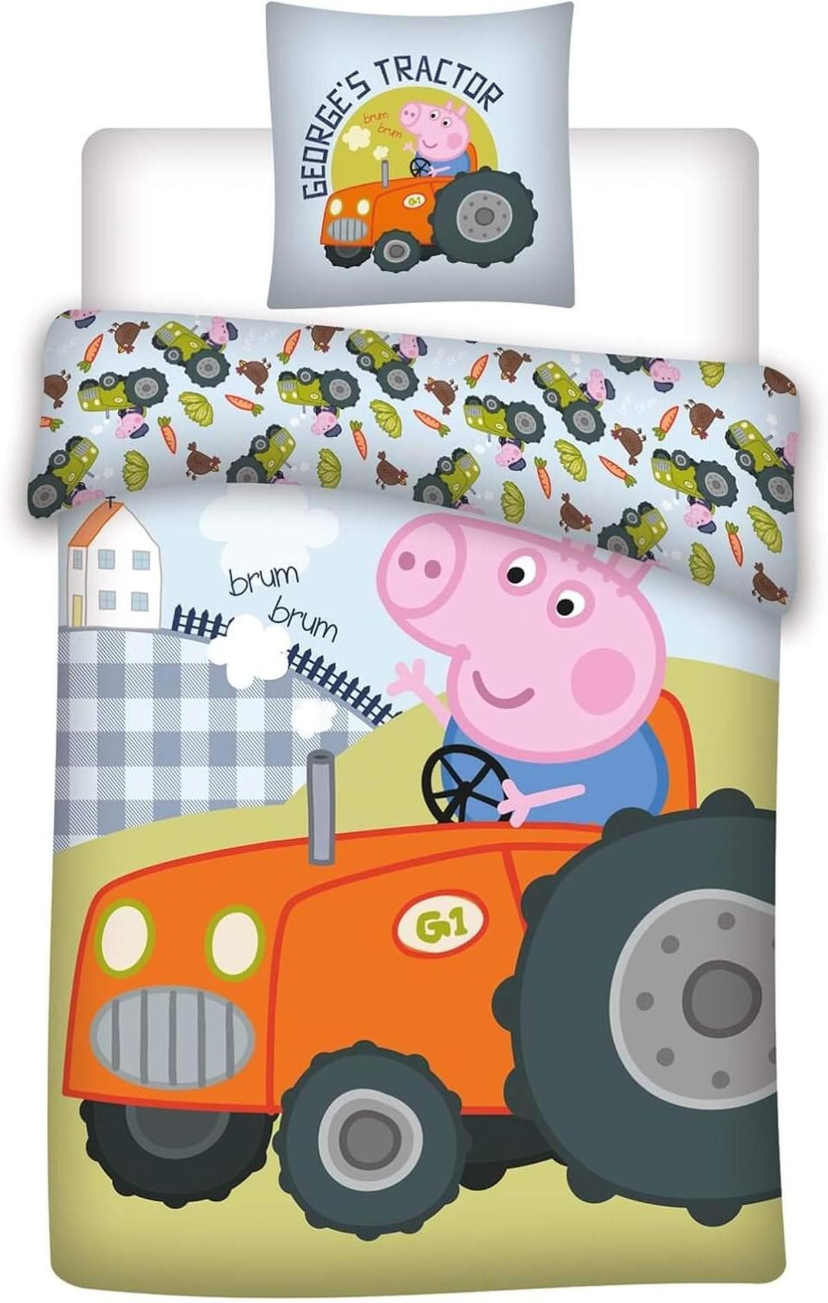 Aymax sprl Kinderbettwäsche Bettwäsche Peppa Pig Georges Trak. wendbar 100x günstig online kaufen